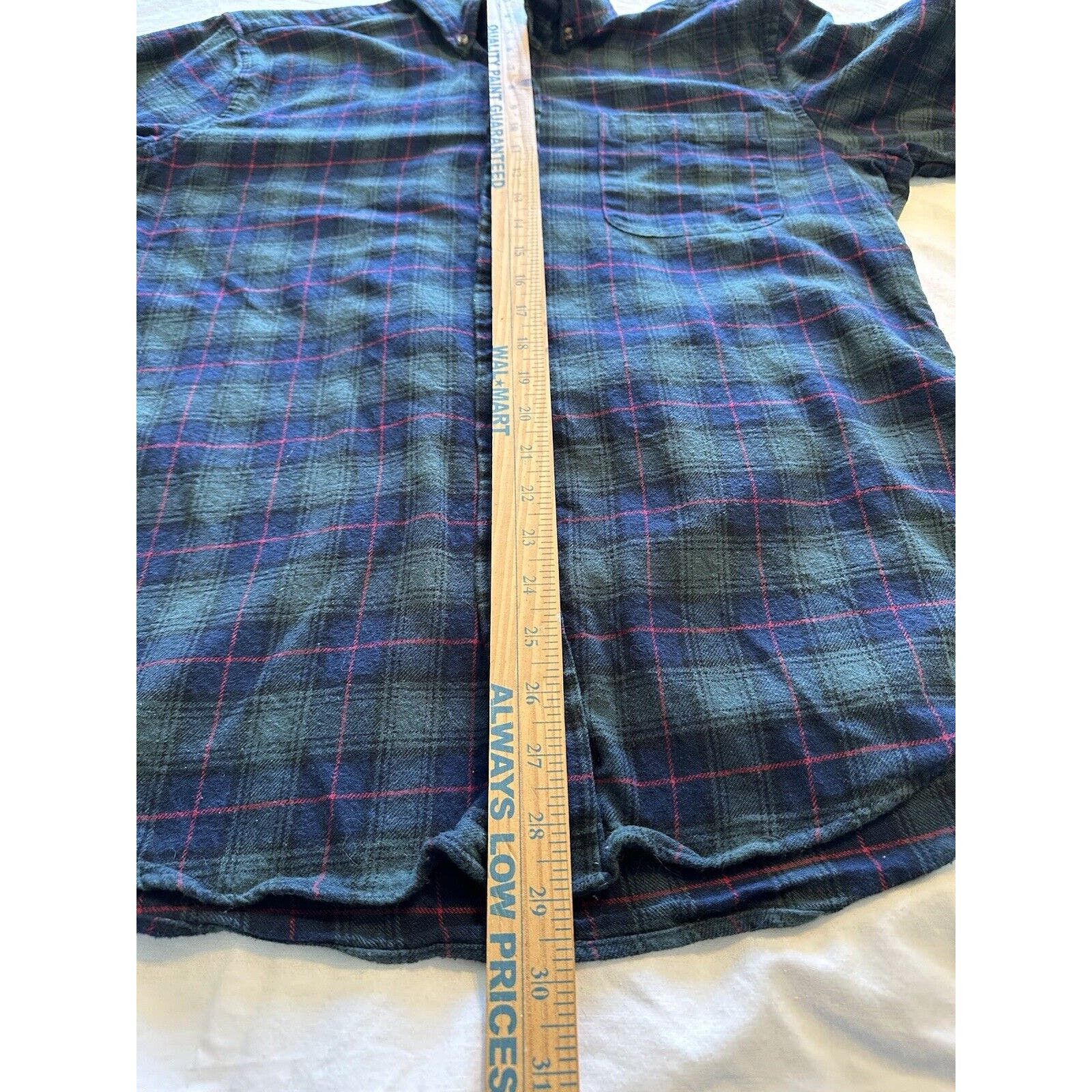 Saddlebred Saddlebred Button Flannel Shirt Green/Navy Blue Plaid Medium Size US M / EU 48-50 / 2 - 7 Thumbnail