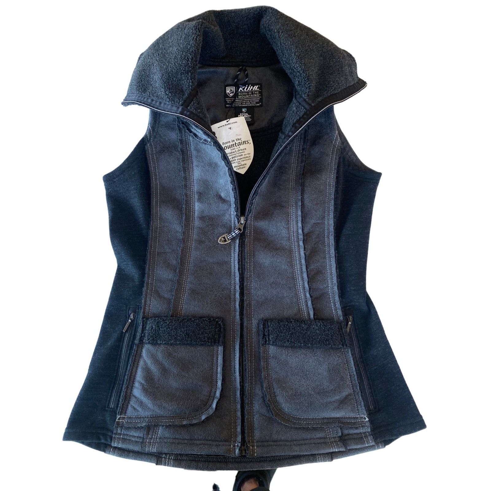 Kuhl NWT KUHL Women's S Raven Gray Black Dani Sherpa Vest Italian Size S / US 4 / IT 40 - 12 Thumbnail