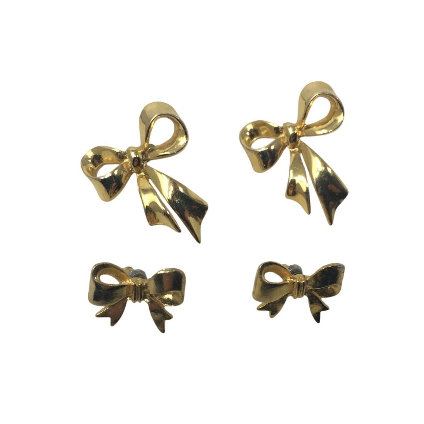 Other Two Pairs of Womens Gold Tone Bow Earrings Size ONE SIZE - 1 Thumbnail