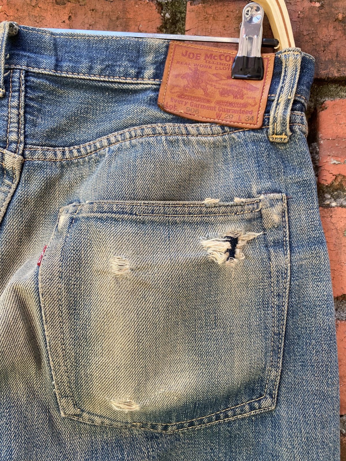 Sugar Cane × Toyo Enterprises W32x29.5 Joe MCCoy redline distressed denime Size US 32 / EU 48 - 3 Thumbnail
