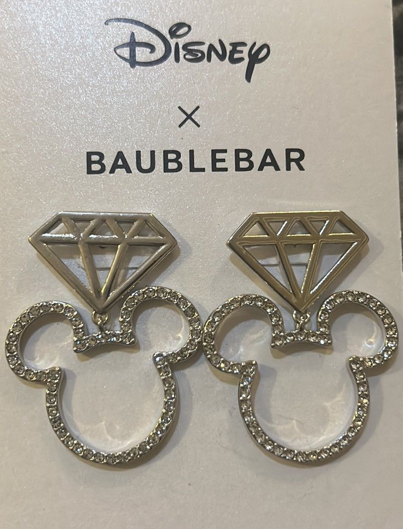 Disney Baublebar x Disney Mickey Mouse Diamons Outline Drop Earring Size ONE SIZE - 3 Thumbnail