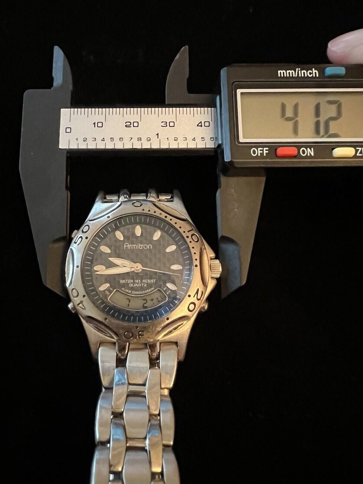 Designer Armitron Chronograph Men's Blue Carbon Fiber Dial working Size ONE SIZE - 8 Thumbnail