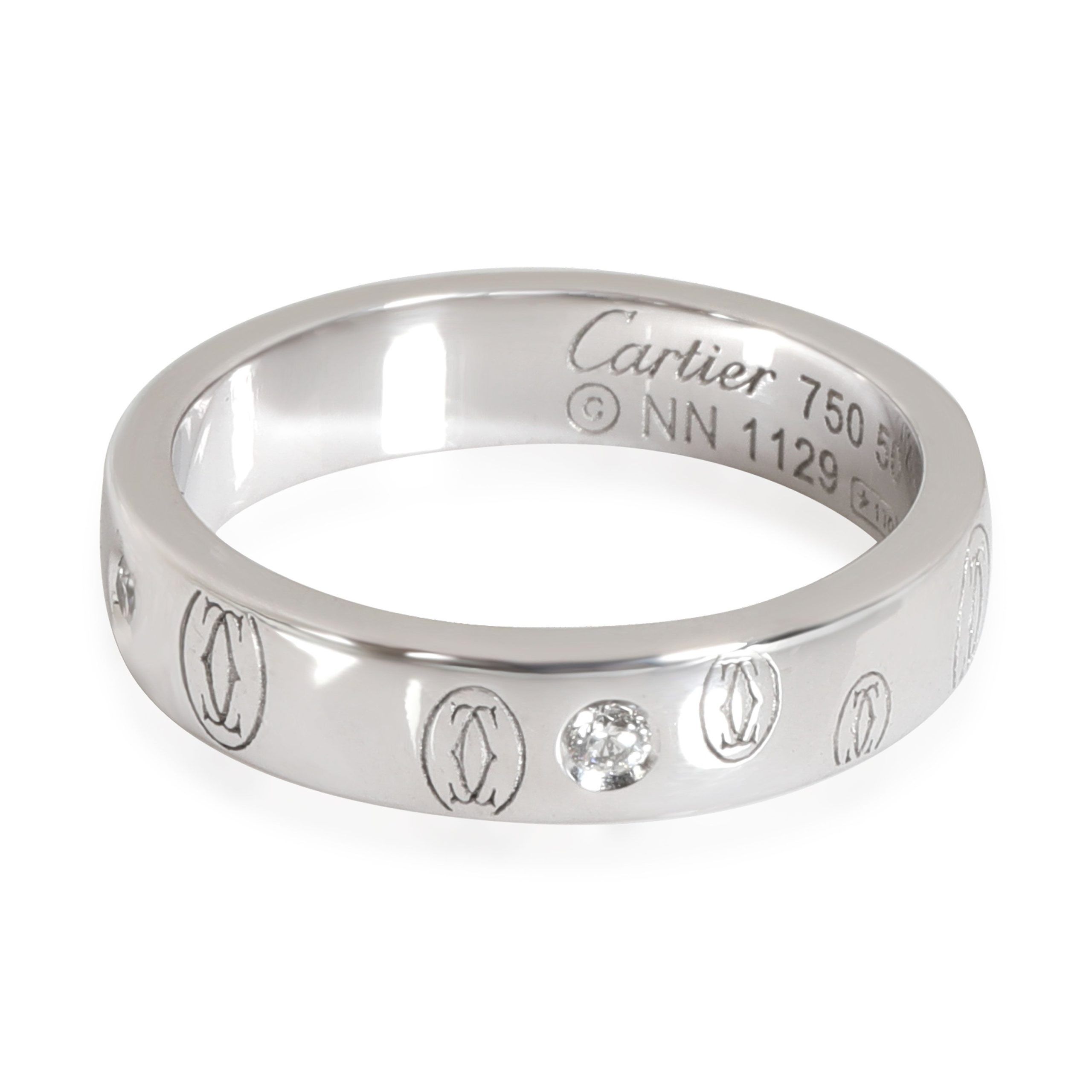 image of Cartier Logo De Cartier Diamond Ring In 18K White Gold 0.10 Ctw, Women's