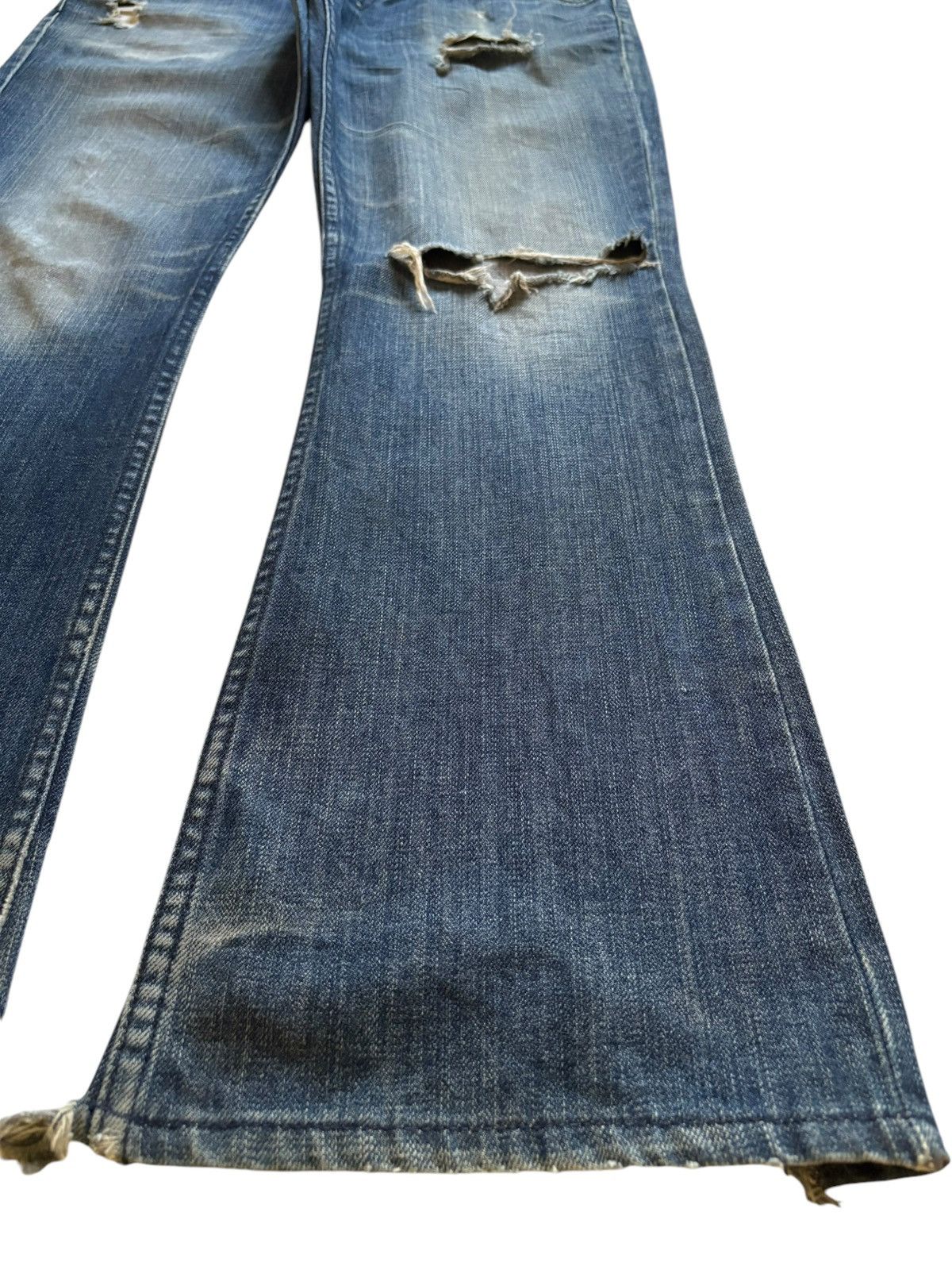 Japanese Brand Vintage Japanese MIDAS Mud Wash Distressed Flare Jeans Size 32" / US 10 / IT 46 - 8 Thumbnail