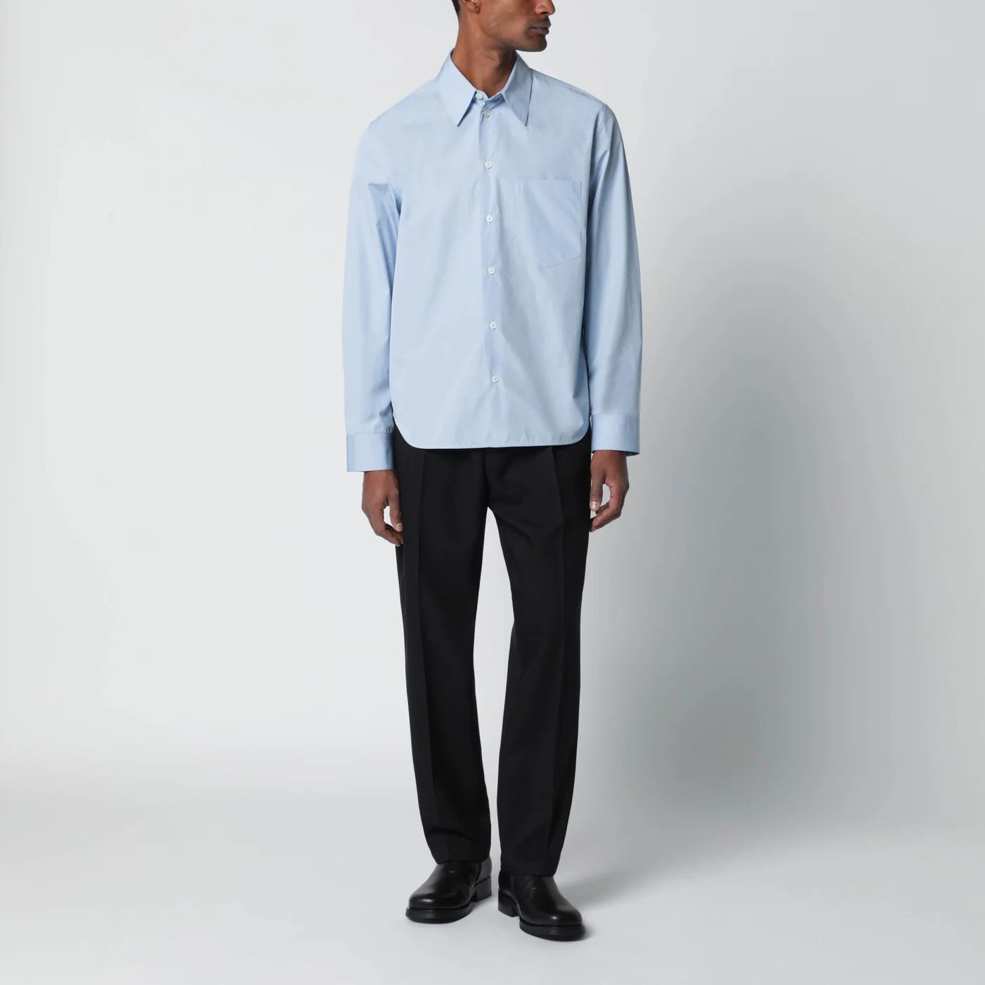 Jil Sander o1d2blof0526 Cotton Button Shirt in Light Blue Size US XXS / EU 40 - 1 Thumbnail