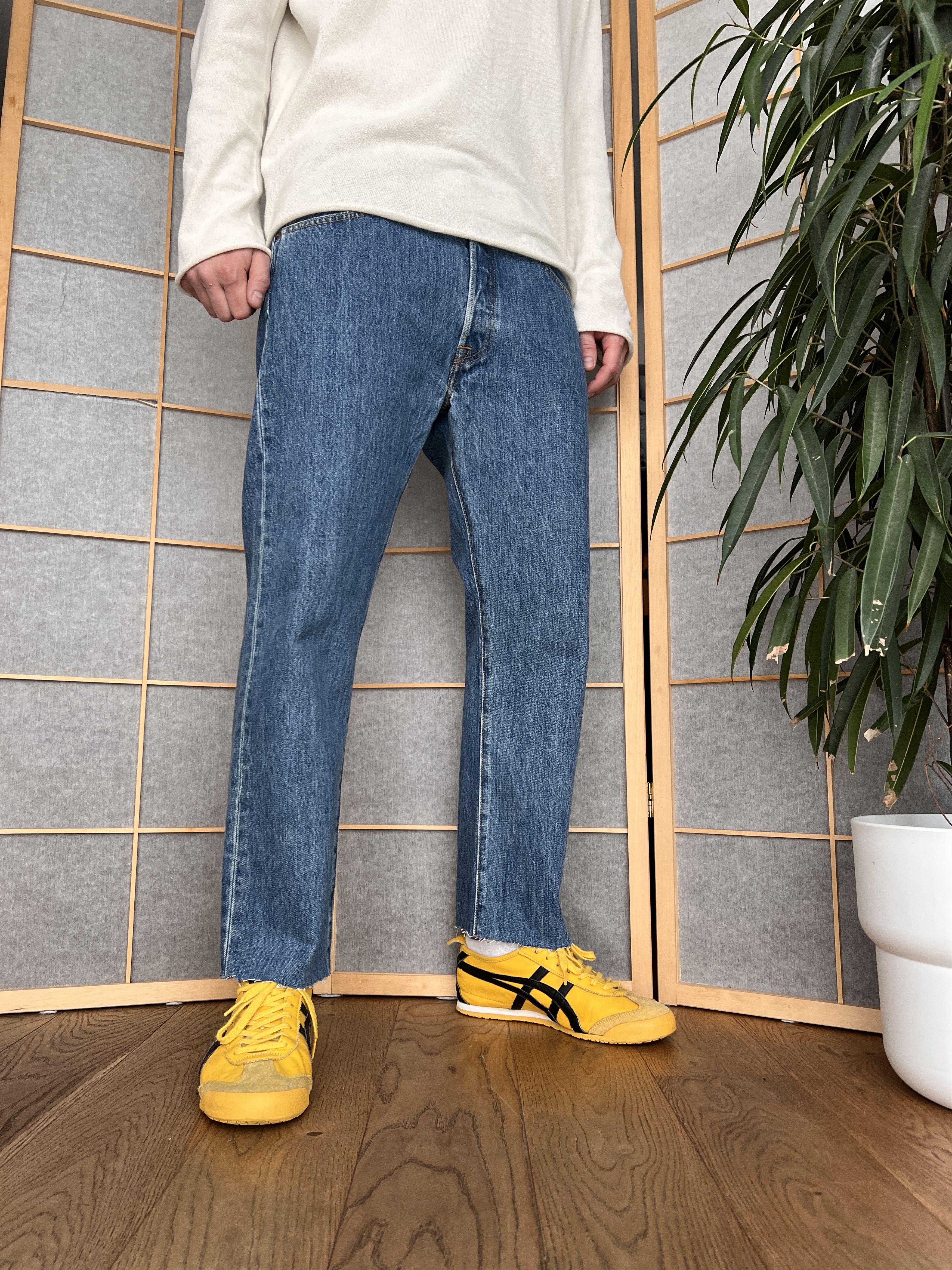 Levi's New! Levis 501 croped retro navy blue y2k denim vintage boxy Size US 34 / EU 50 - 23 Thumbnail