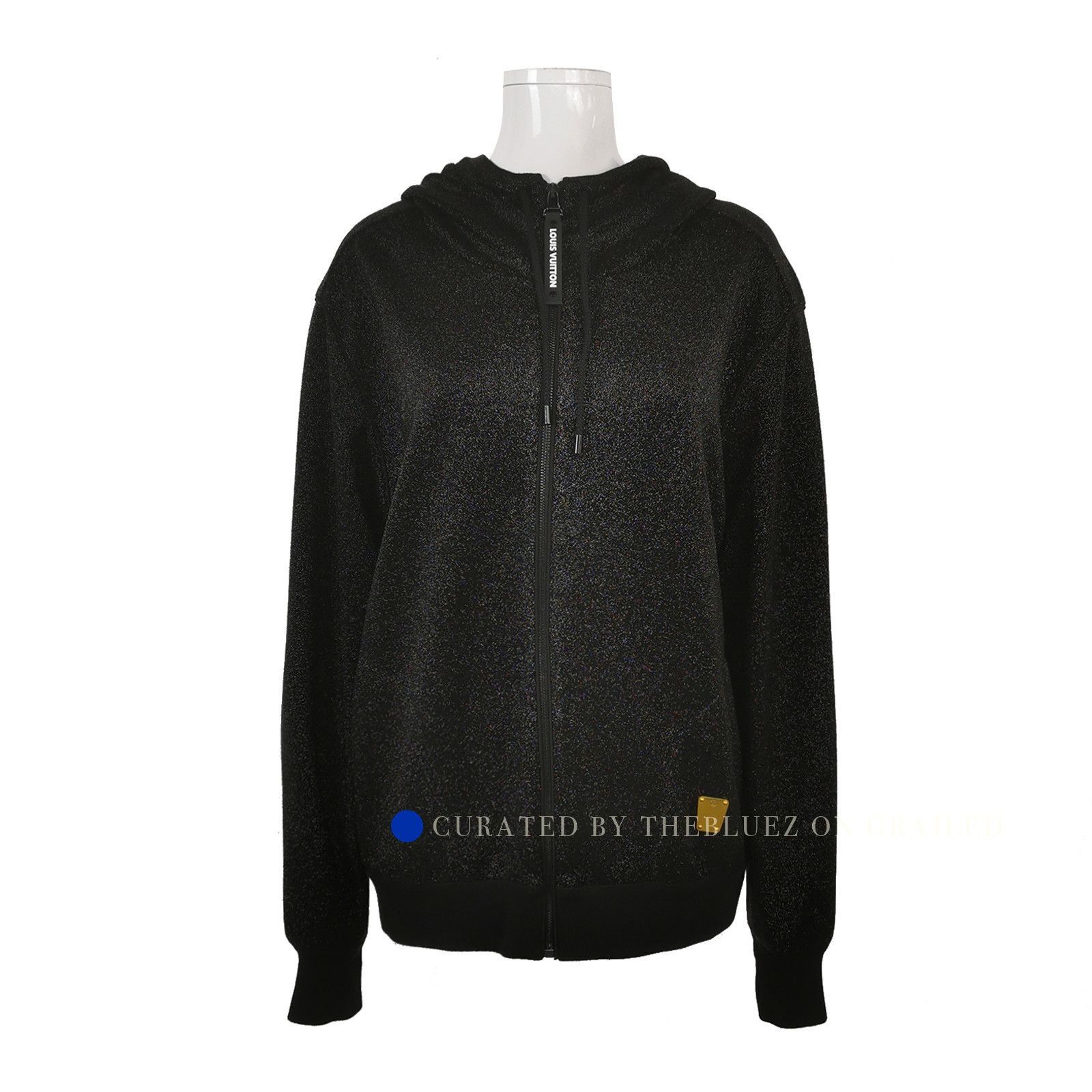 Louis Vuitton Metallic Knit Zip Hoodie in Black, Size L Size US L / EU 52-54 / 3 - 1 Thumbnail