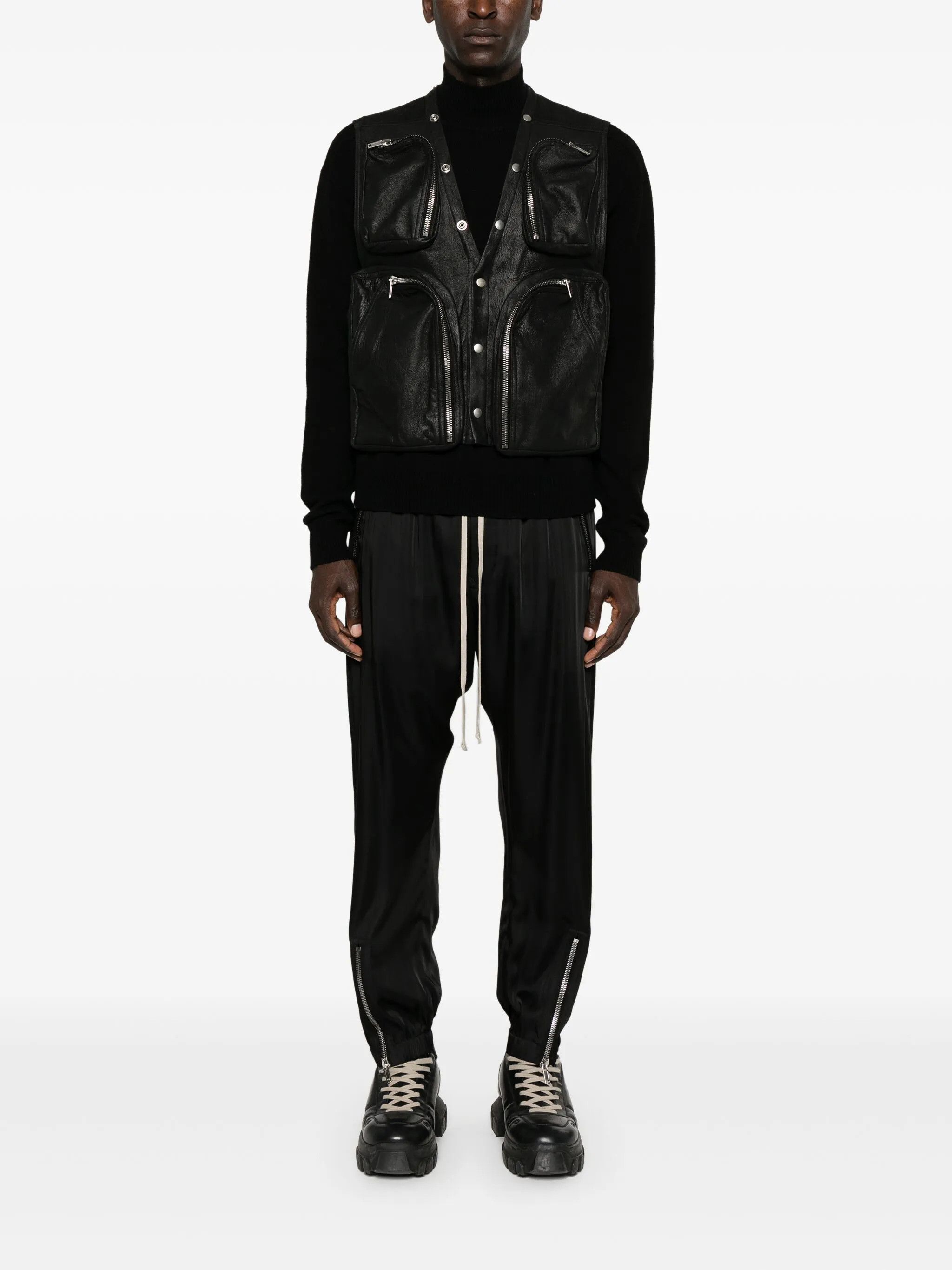 Rick Owens EU50 Zip Blistered Lamb Leather Cargo Vest FW24 Porterville Size US M / EU 48-50 / 2 - 15 Thumbnail