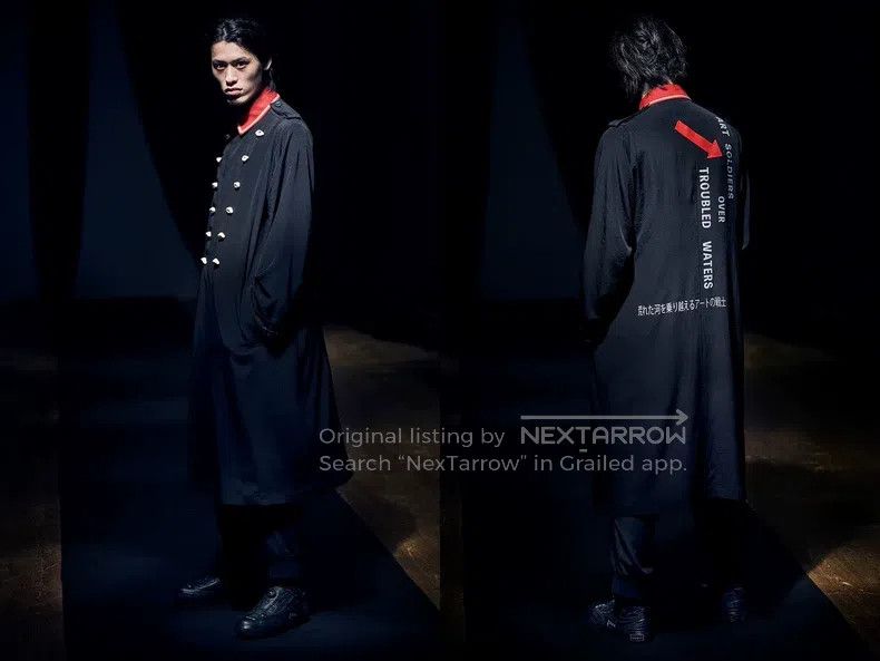Yohji Yamamoto YOHJI YAMAMOTO Eyeball Red Collar Napoleon Coat Size US M / EU 48-50 / 2 - 4 Thumbnail