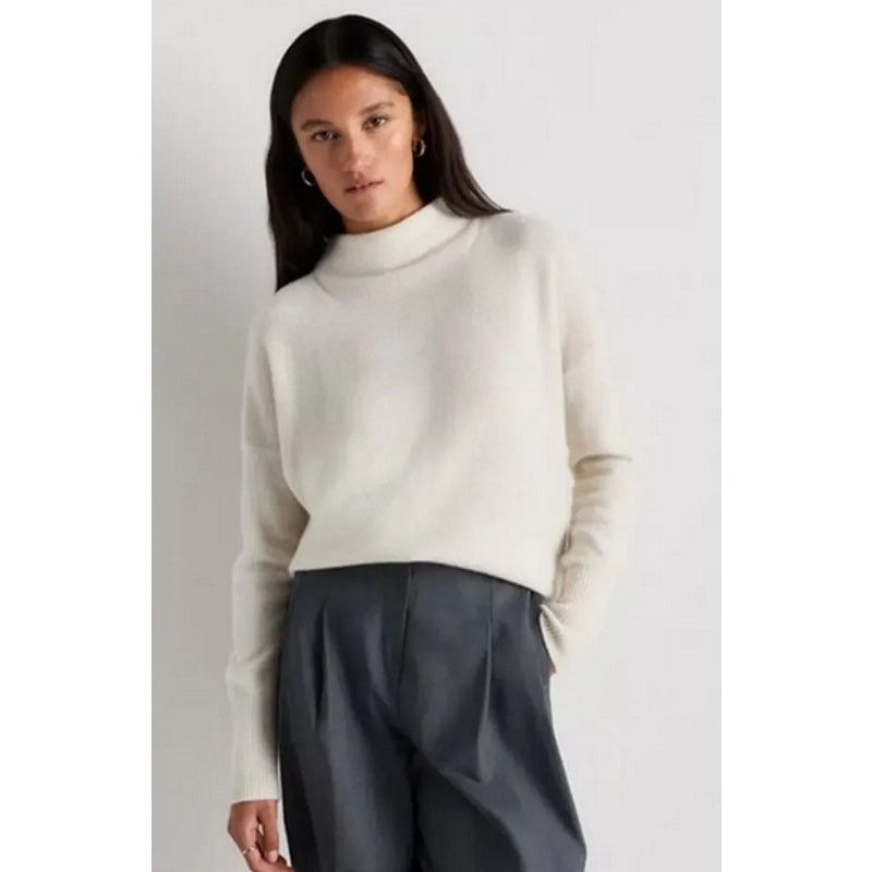 Quince Mongolian Cashmere Funnel Neck Sweater Ivory Size M NWT Size M / US 6-8 / IT 42-44 - 1 Thumbnail