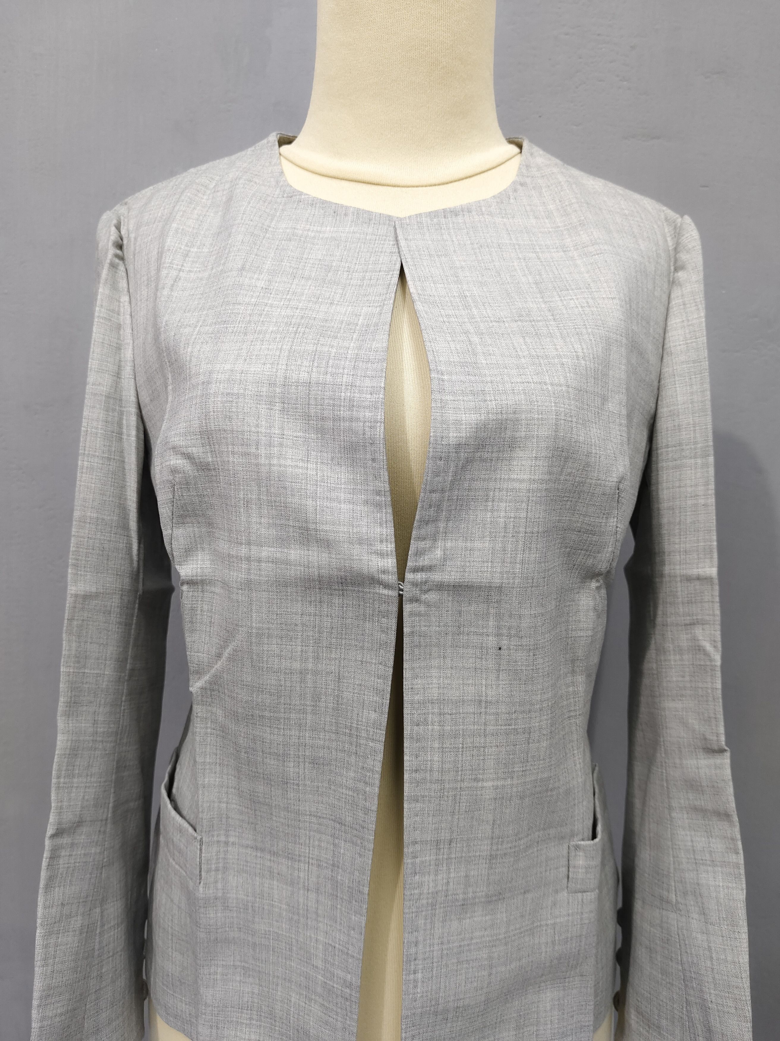 Yohji Yamamoto SAMPLE Y’s- Clean Minimalist Collarless Tailored Jacket Size M / US 6-8 / IT 42-44 - 11 Thumbnail