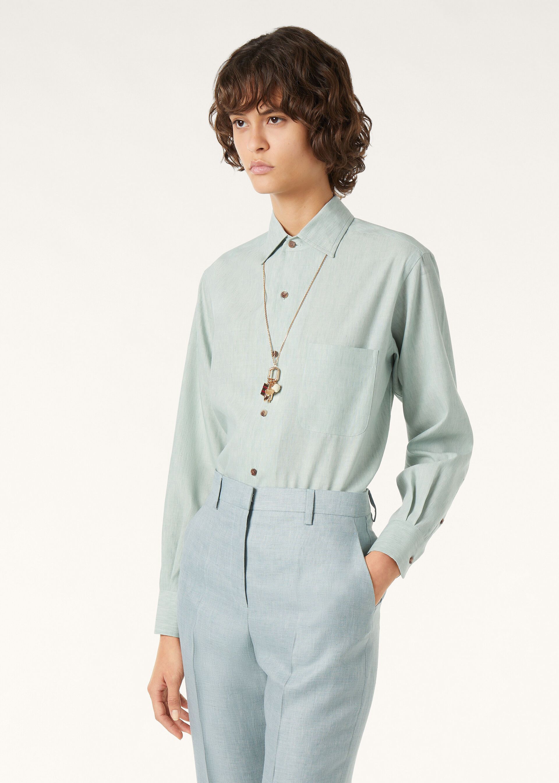 Loro Piana os11x0426 FAQ8219 Andre Shirt in Natural Agata Size L / US 10 / IT 46 - 4 Thumbnail
