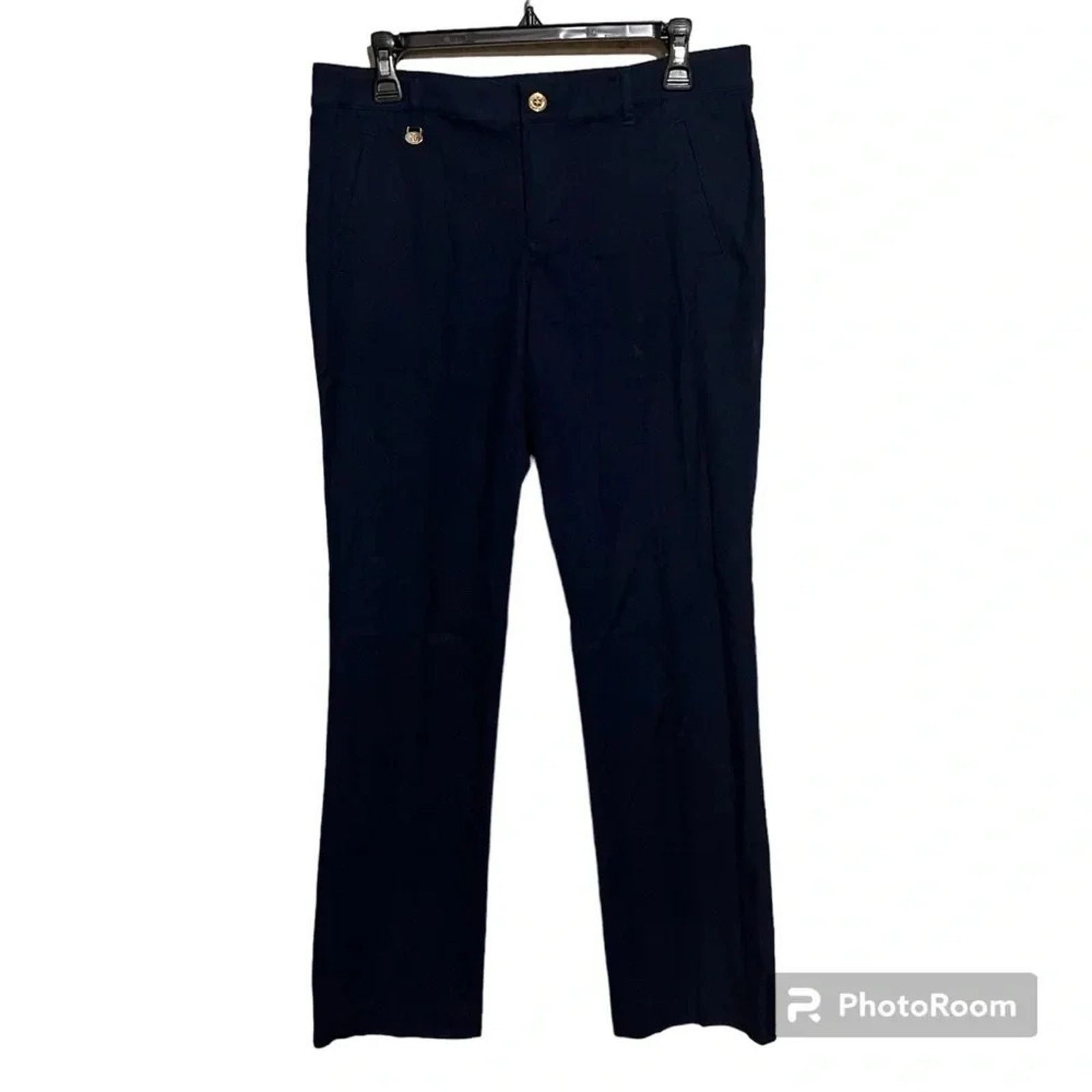 Lauren Ralph Lauren RALPH LAUREN Navy Blue Straight Leg Pants Size 8 Cotton Size 30" / US 8 / IT 44 - 1 Thumbnail