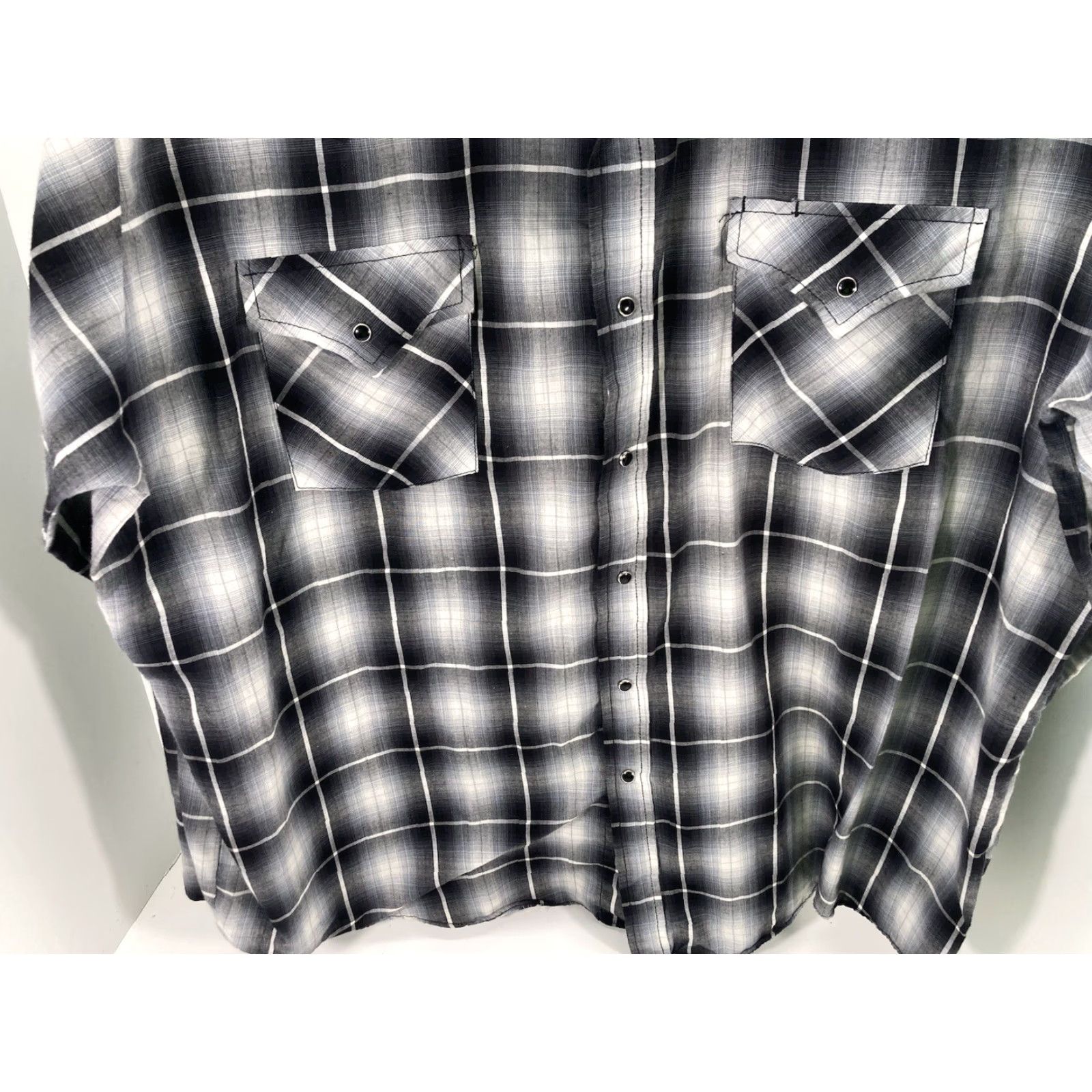 Vintage Plains Western Pearl Snap Shirt Men XL Black White Plaid Long Sleeve Rodeo Shirt Size US XL / EU 56 / 4 - 3 Thumbnail
