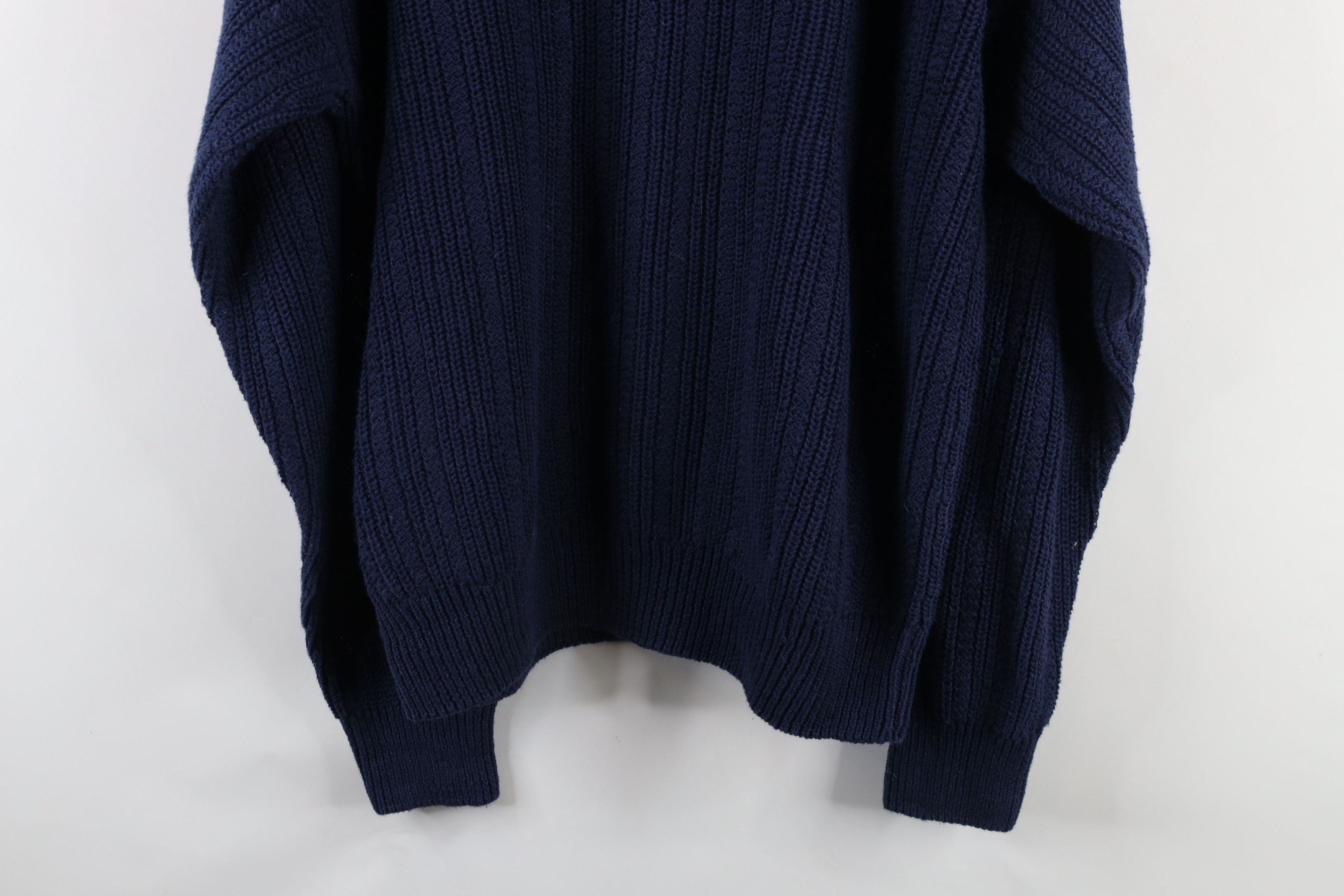 Vintage Vintage 90s Streetwear Baggy Chunky Ribbed Knit Sweater Blue Size US L / EU 52-54 / 3 - 10 Thumbnail
