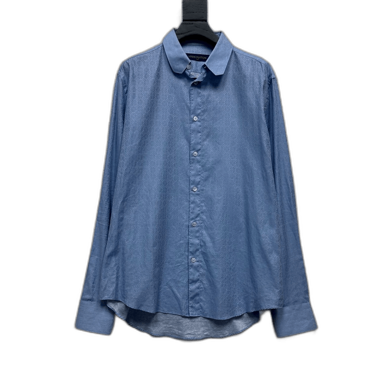 Louis Vuitton LV Louis Vuitton Blue Silk Shirt Size XL Size US XL / EU 56 / 4 - 1 Thumbnail