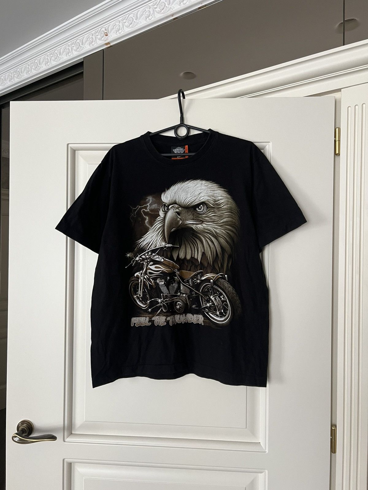 Vintage Vintage Biker Eagle Motorcycle Tee “Feel The Thunder” Size US L / EU 52-54 / 3 - 1 Thumbnail