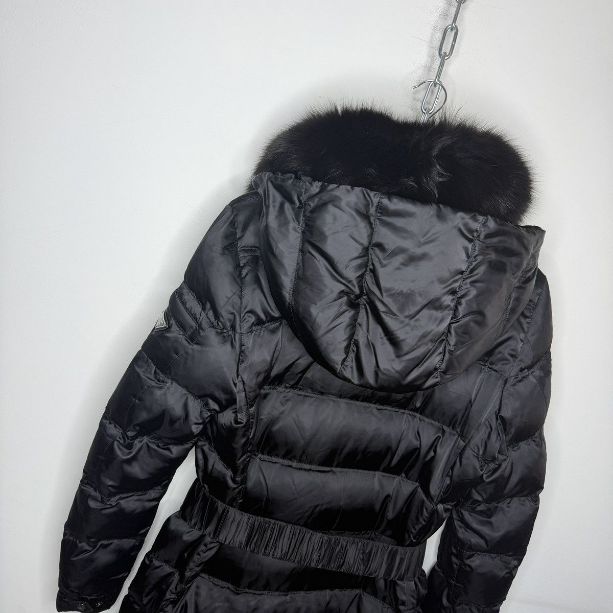Prada Goose Down Black Fox Fur Parka Puffer Coat Jacket 46 Milan Size L / US 10 / IT 46 - 8 Thumbnail