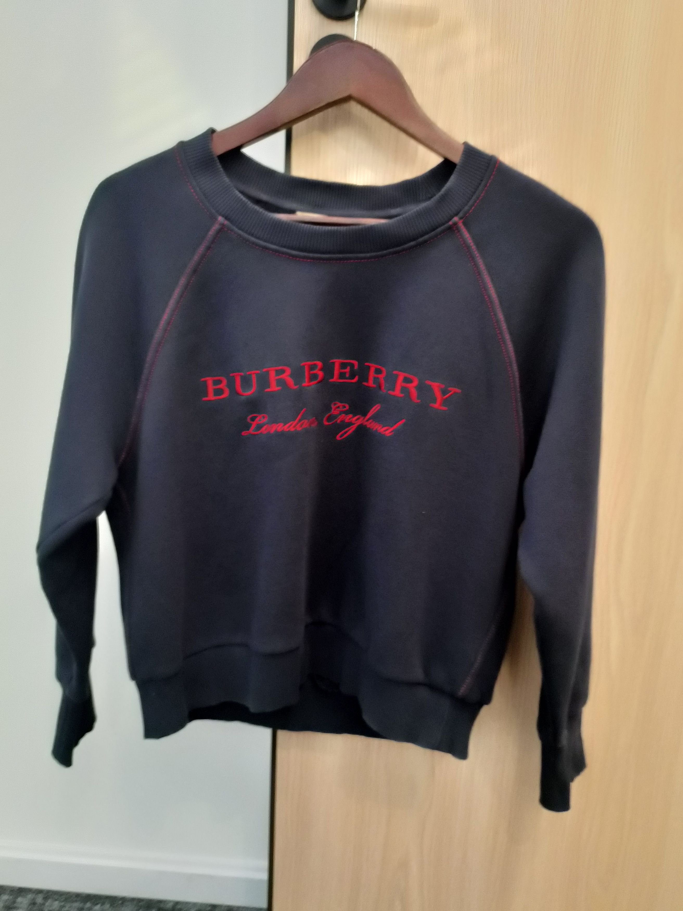 Burberry Burberry Navy Logo Embroidered Cotton Sweatshirt (Size S) Size US S / EU 44-46 / 1 - 15 Thumbnail