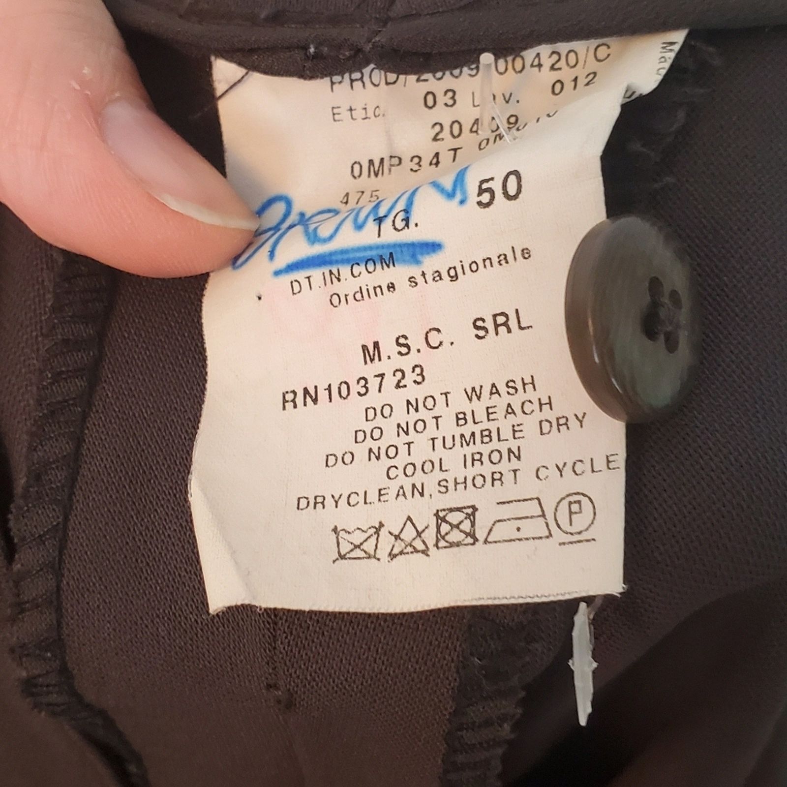Armani Collezioni VINTAGE Armani Collezioni 80s Brown Wool Dress Pants 50IT Size 34" / US 12 / IT 48 - 4 Thumbnail