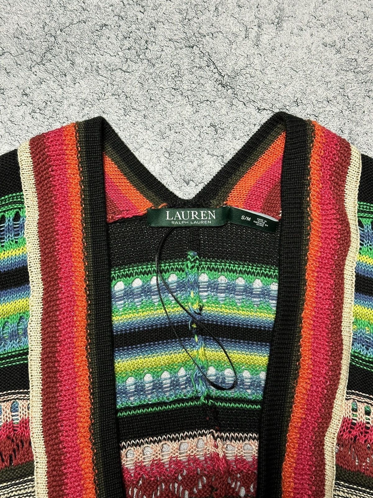Polo Ralph Lauren Polo Ralph Lauren Striped Western Poncho Cardigan Sweater Size M / US 6-8 / IT 42-44 - 7 Thumbnail