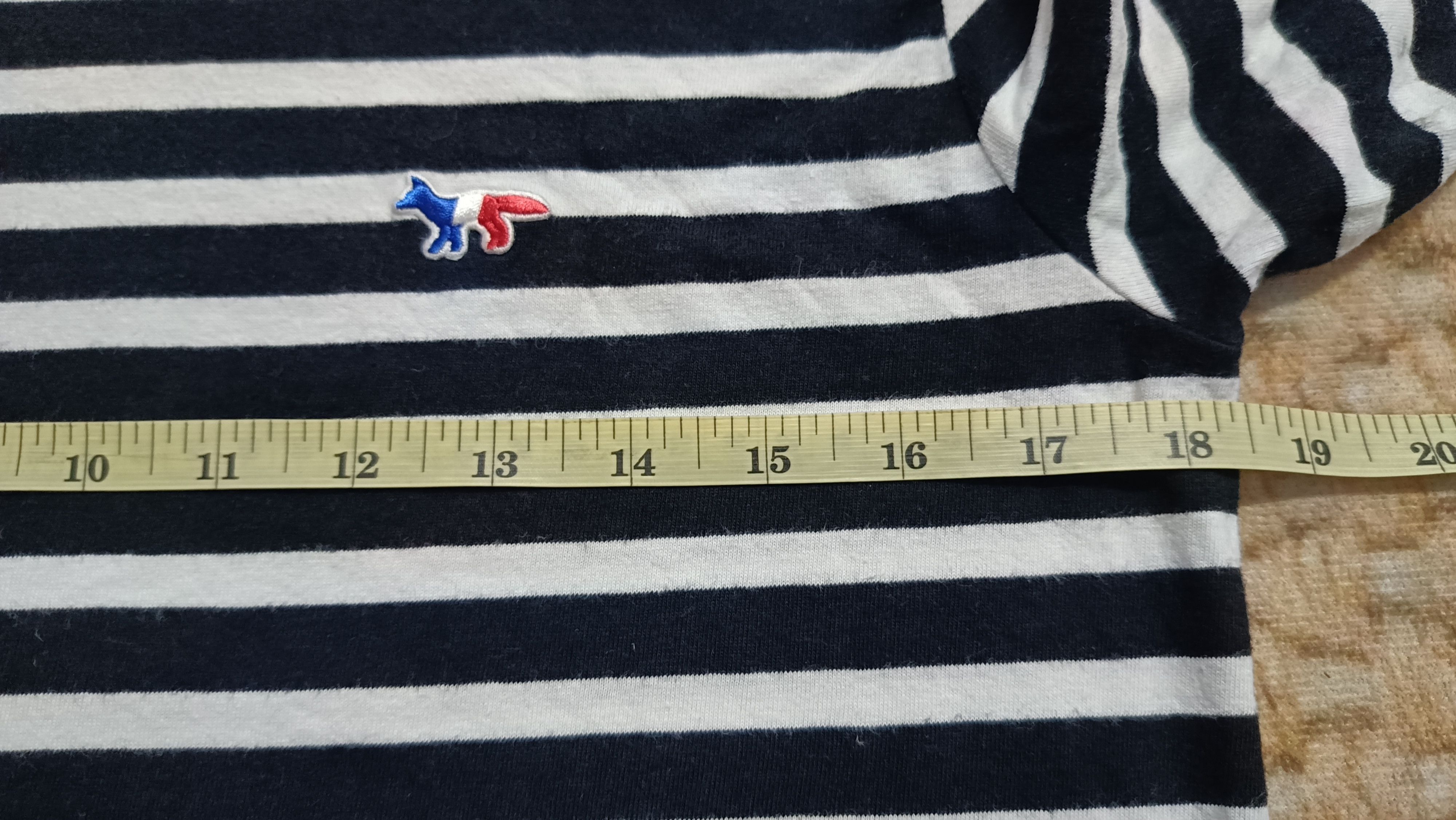 Maison Kitsune 🔥🔥Rare Distressed Maison Kitsune Stripe Long Tee Size US M / EU 48-50 / 2 - 9 Thumbnail