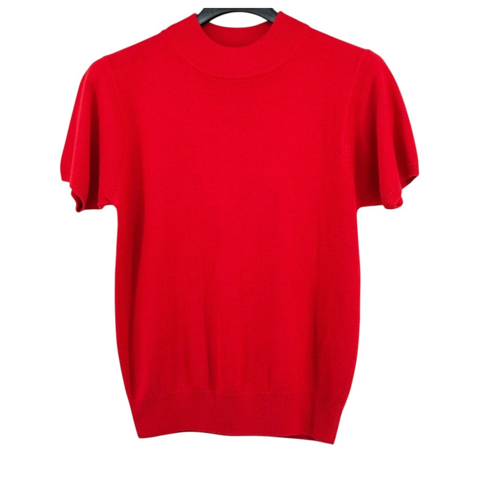Other Tan Jay Women Sweater Medium Red Short Sleeve Mock Neck Acry Size M / US 6-8 / IT 42-44 - 1 Thumbnail