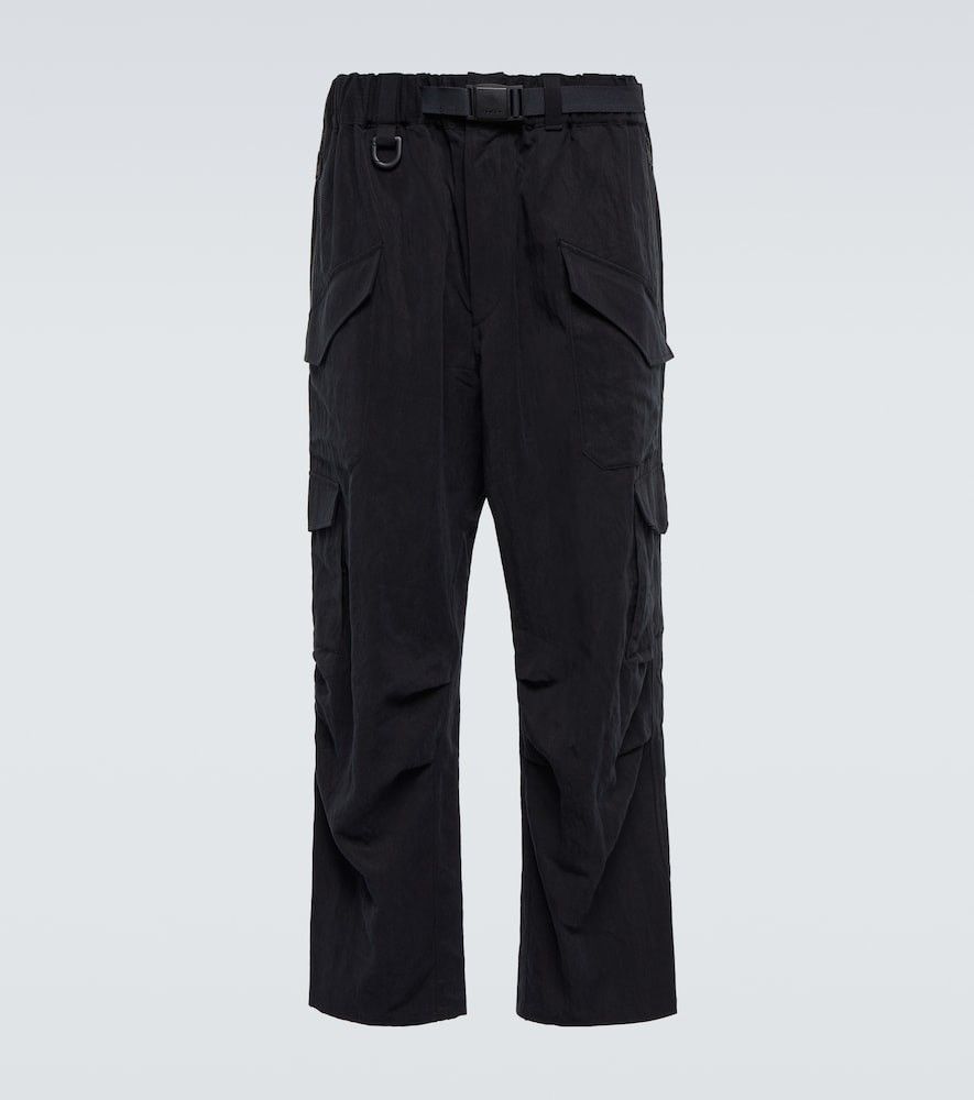 Y-3 Y-3 Washed Black Crinkle Belted Utility Cargo Pants Size US 32 / EU 48 - 1 Thumbnail