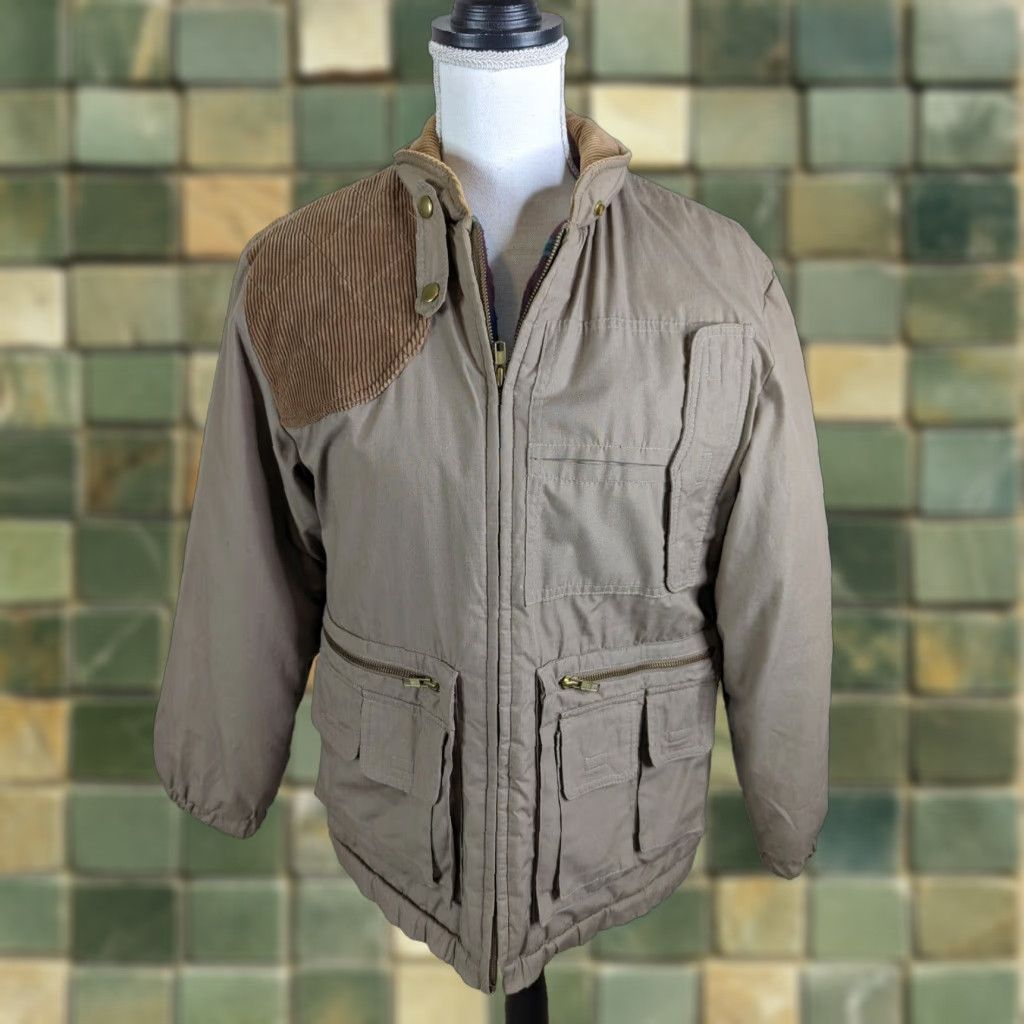 Vintage VINTAGE Mercer Street Express Bomber Jacket Coat Corduroy Trim Beige Women's M Parka Size M / US 6-8 / IT 42-44 - 1 Thumbnail