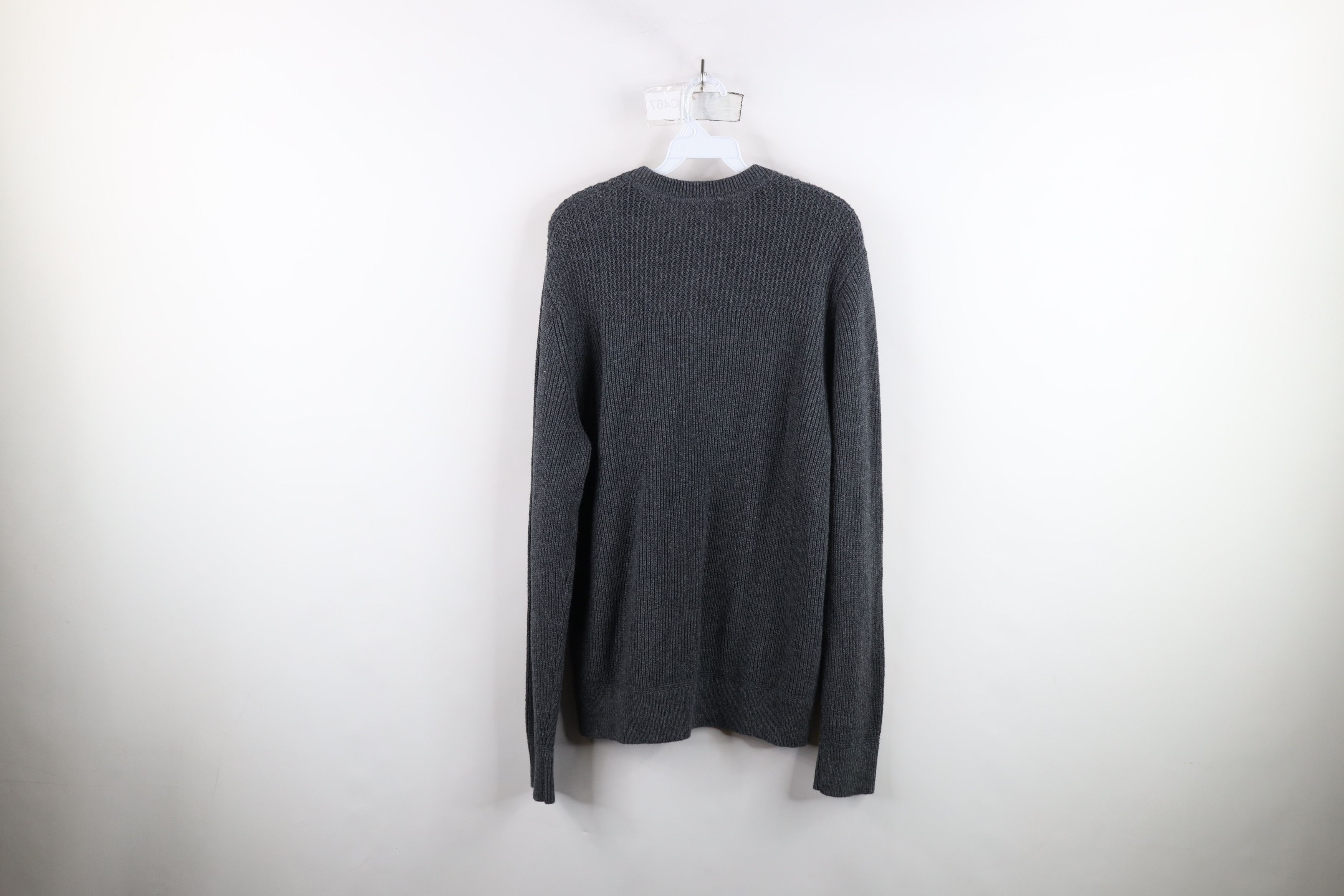 Gap × Vintage Vintage Gap Blank Cotton Ribbed Knit Henley Sweater Gray Size US M / EU 48-50 / 2 - 8 Thumbnail