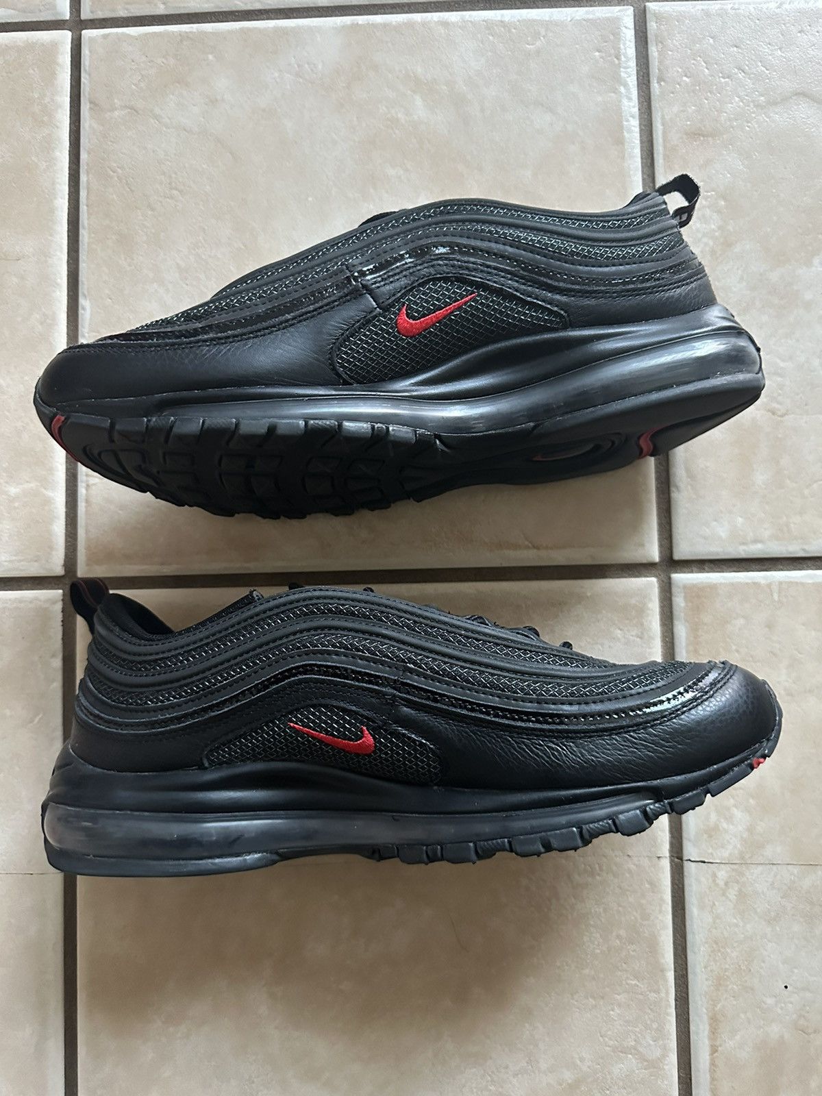 Nike × Other Nike Air Max 97 Black University Red Size US 11.5 / EU 44-45 - 2 Thumbnail