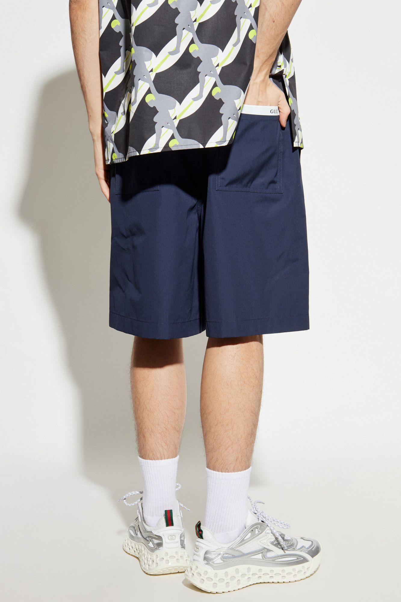 Gucci o1la5ras0626 Cotton Poplin Shorts in Blue Size US 36 / EU 52 - 4 Thumbnail