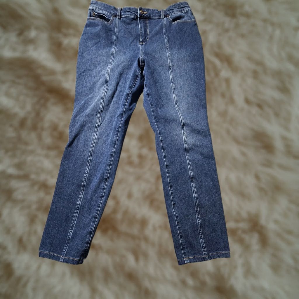 Vintage Duluth Jeans Skinny Ankle Women's 16 Regular High Rise Blue Stretch Denim 5-Pocket Zipper Button Woman Clothing Size 38" / US 16 / IT 52 - 1 Thumbnail