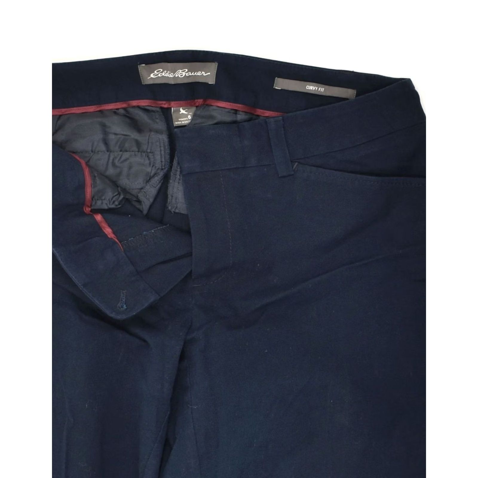 Eddie Bauer VINTAGE Eddie Bauer Womens Curvy Casual Trousers Navy Blue US 6 Medium W32 L31 Denim/Chino? Size 32" / US 10 / IT 46 - 3 Thumbnail