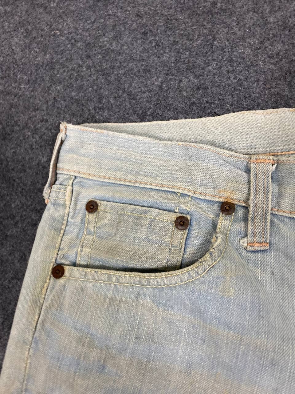 Vintage vintage japan bootcut flare stained distressed denim Size US 33 - 11 Thumbnail