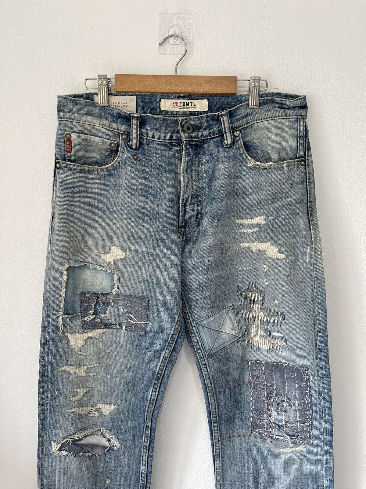FDMTL 2021 FDMTL Sashiko Patch Denim Selveged Pants Size US 32 / EU 48 - 7 Thumbnail