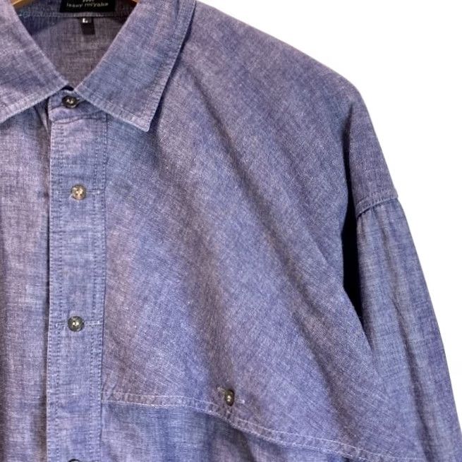 Issey Miyake ISSEY MIYAKE IM MEN Plane Shirt 90s Vintage Size L Cotton Linen Pre-owned Shirt Mens Blue 90s Size US L / EU 52-54 / 3 - 4 Thumbnail