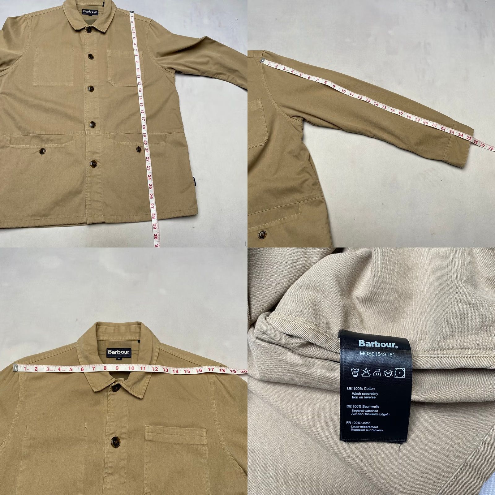 Barbour Barbour Dene Overshirt Jacket Cotton Twill Men's Medium Chore Utility Tan Size US M / EU 48-50 / 2 - 8 Thumbnail