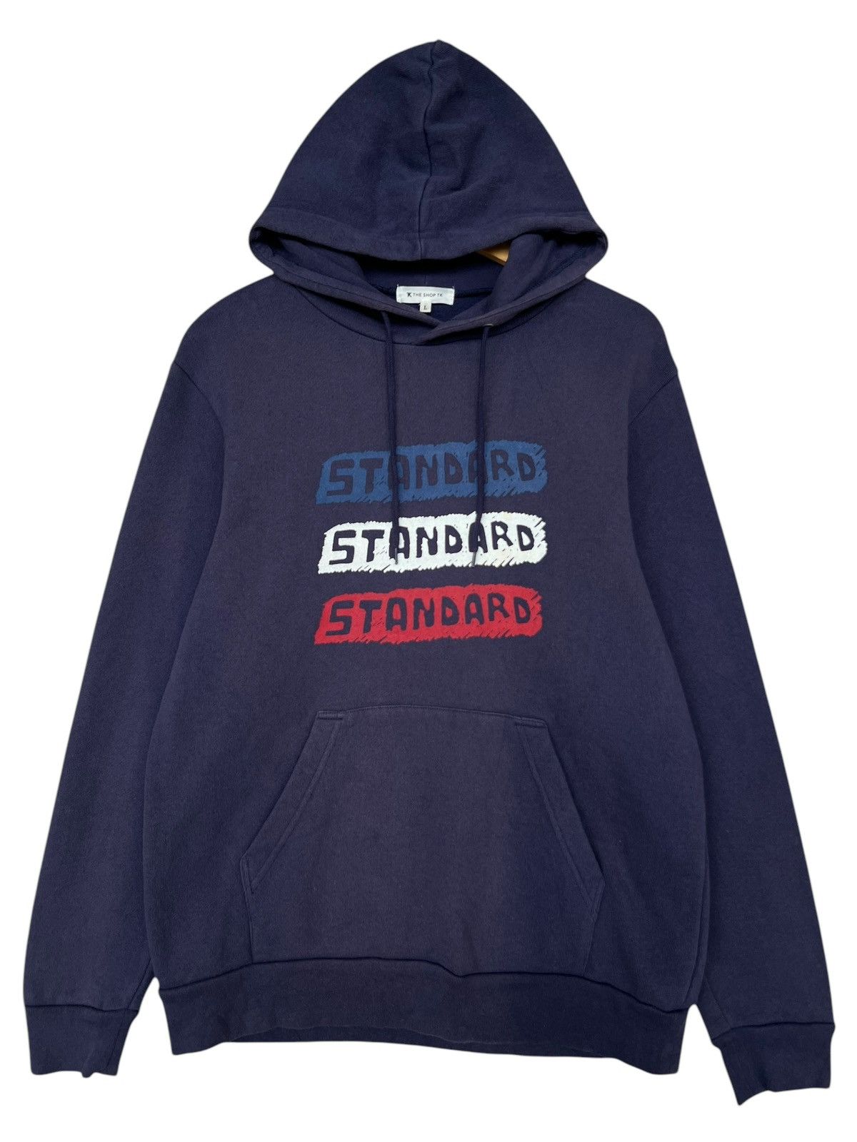 Vintage Takeo Kikuchi Japan Standard Spellout Navy Blue Hoodie Size US S / EU 44-46 / 1 - 1 Thumbnail