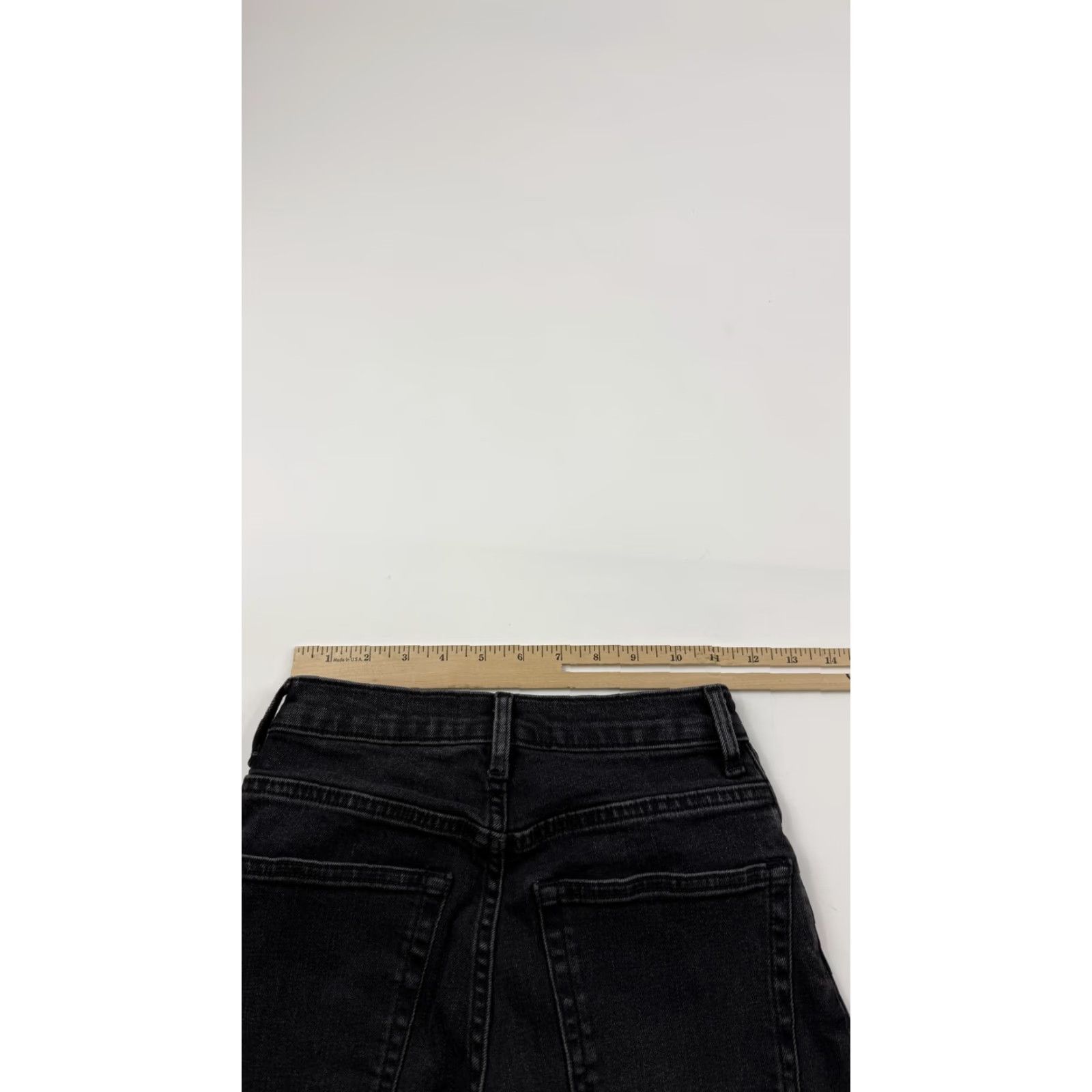 Everlane Everlane Jeans Womens 24 Black Mid Rise Straight Leg Raw Hem Stretch Cropped Denim Pant Women Structure Size 42" / US 20 - 7 Thumbnail