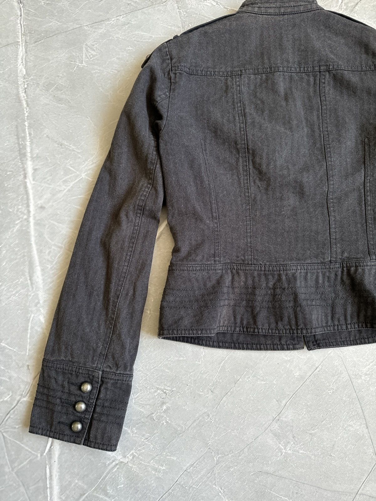 Hysteric Glamour 00s Military Napoleon Washed Denim Jacket PPFM Balmain Style Size S / US 4 / IT 40 - 13 Thumbnail