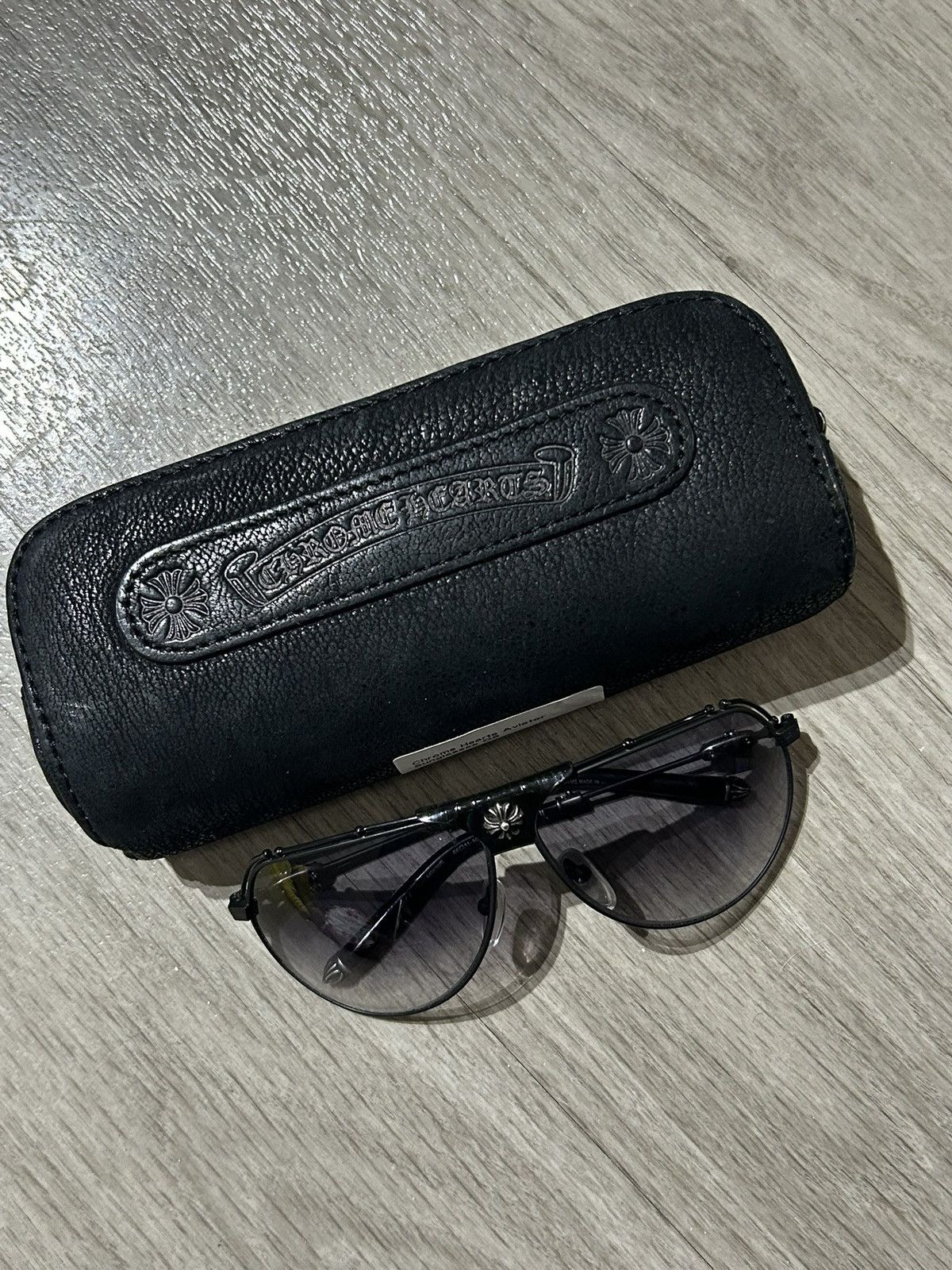 Chrome Hearts Chrome hearts aviator glasses shades sunglasses black silver Size ONE SIZE - 1 Thumbnail