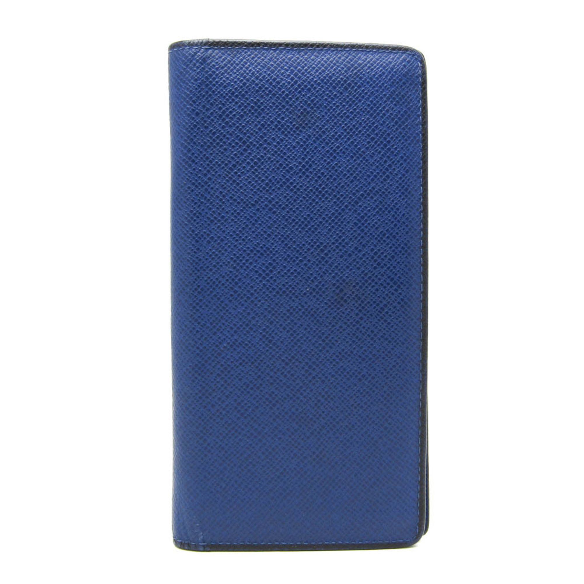 Louis Vuitton Louis Vuitton Taiga Brazza Wallet M30559 Men's Taiga Leather Long Wallet (bi-fold) Black,Cobalt Size ONE SIZE - 1 Thumbnail
