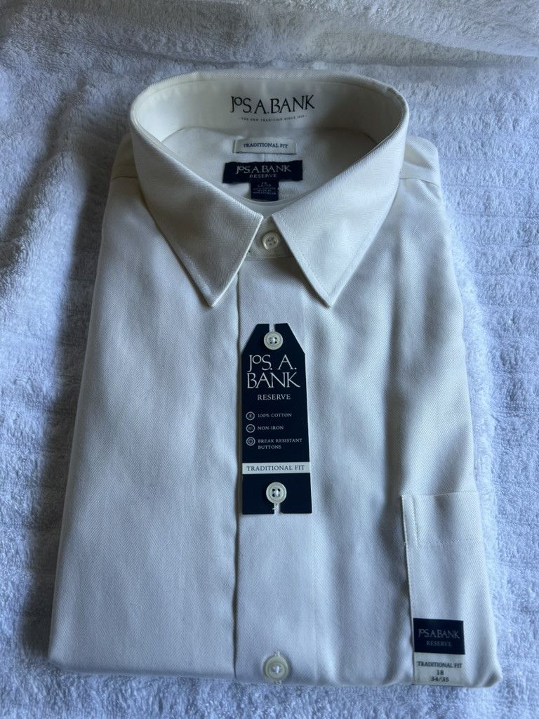 Jos. A. Bank Jos A Bank Ivory Dress Shirt Size US L / EU 52-54 / 3 - 1 Thumbnail
