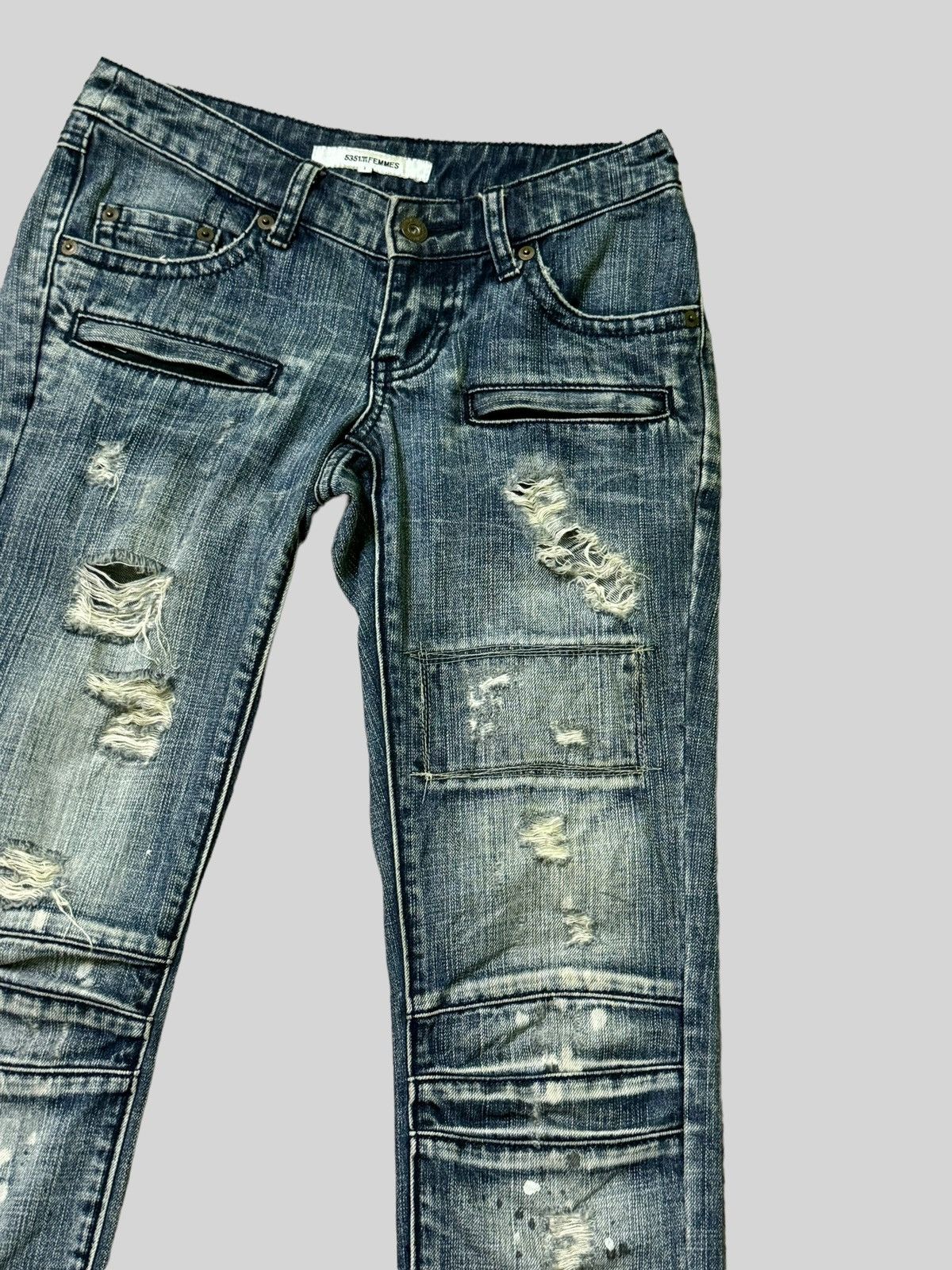 Archive 5351 Pour Les Fammes Distressed Slim Biker jeans 