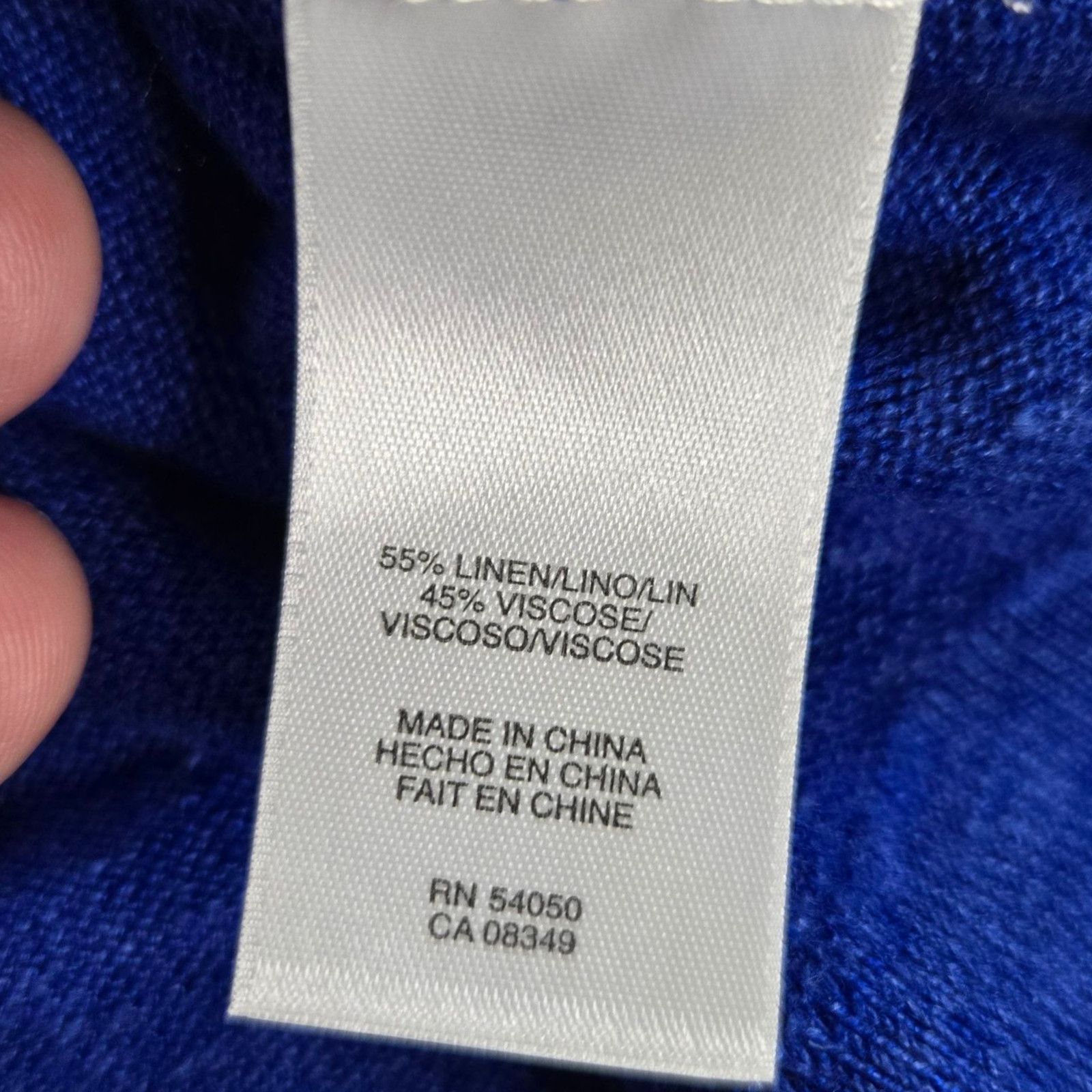 Jones New York Y2K Beaded Neck Blue Linen Blend Sleeveless Top PM Size M / US 6-8 / IT 42-44 - 5 Thumbnail