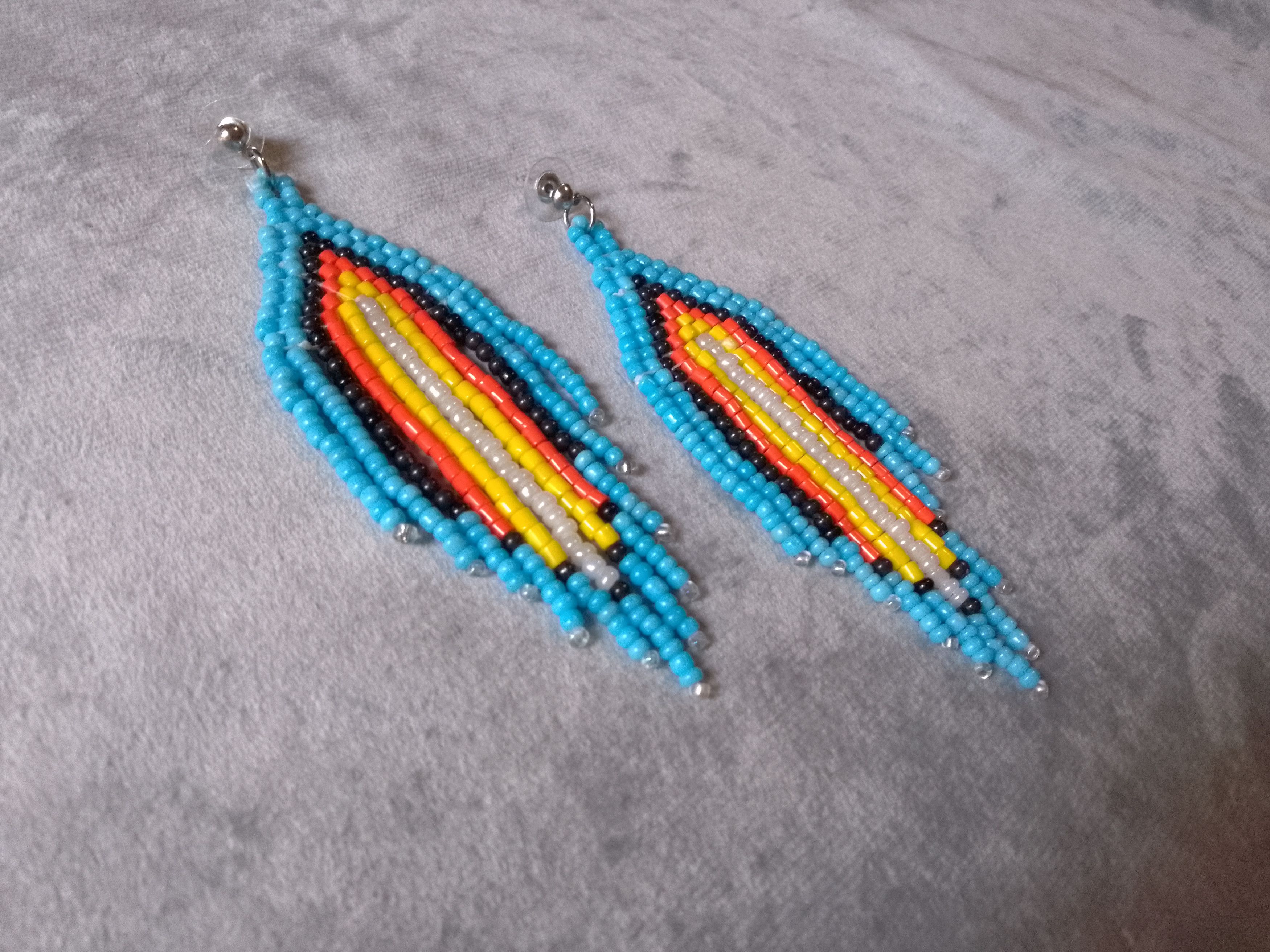 Handmade Earrings Native American Ethnic Long Bangs Necklace Feather Size ONE SIZE - 5 Thumbnail