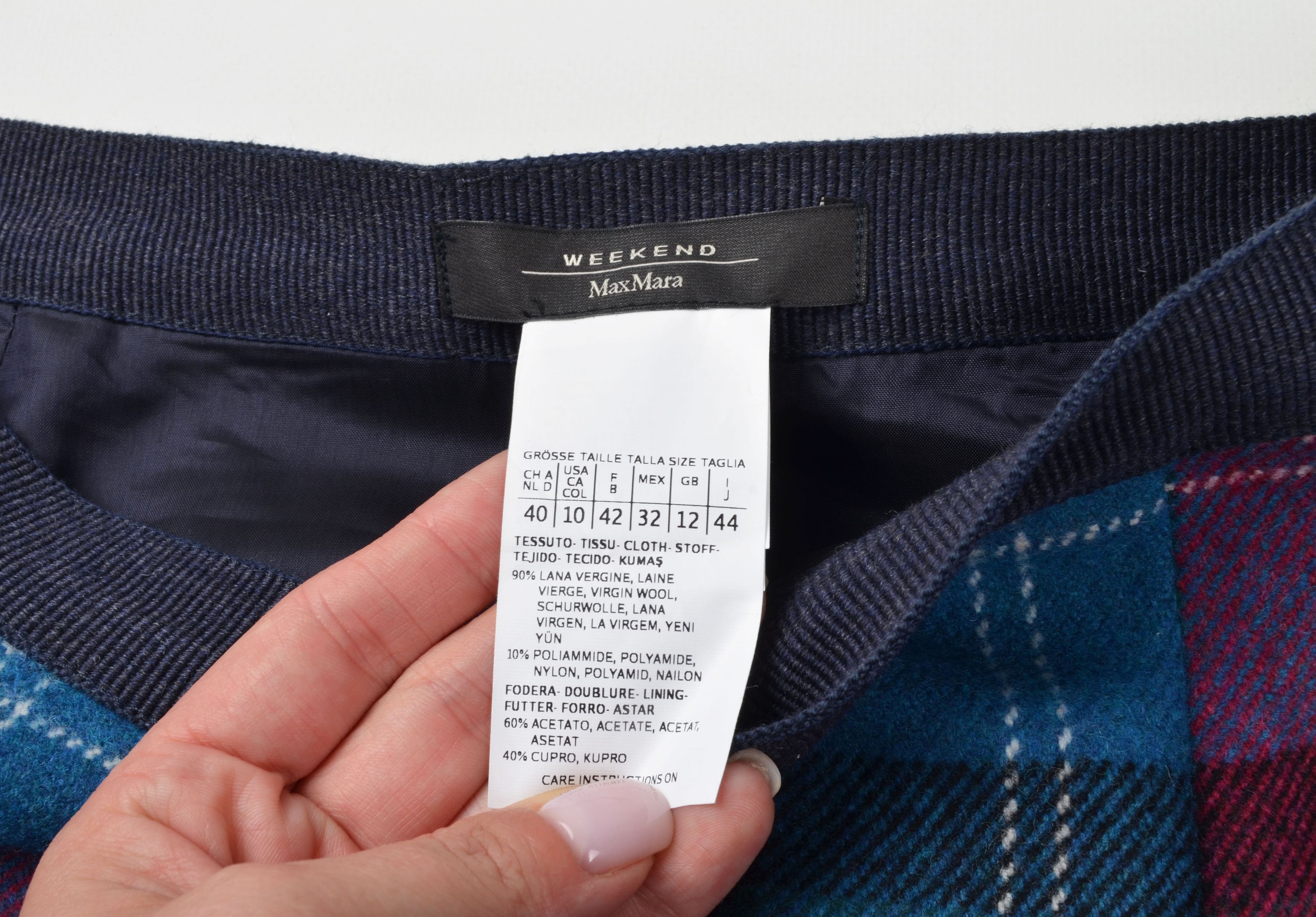 Weekend Max Mara Weekend Max Mara Plaid Wool Blend A-Line Skirt Size 30" / US 8 / IT 44 - 7 Thumbnail