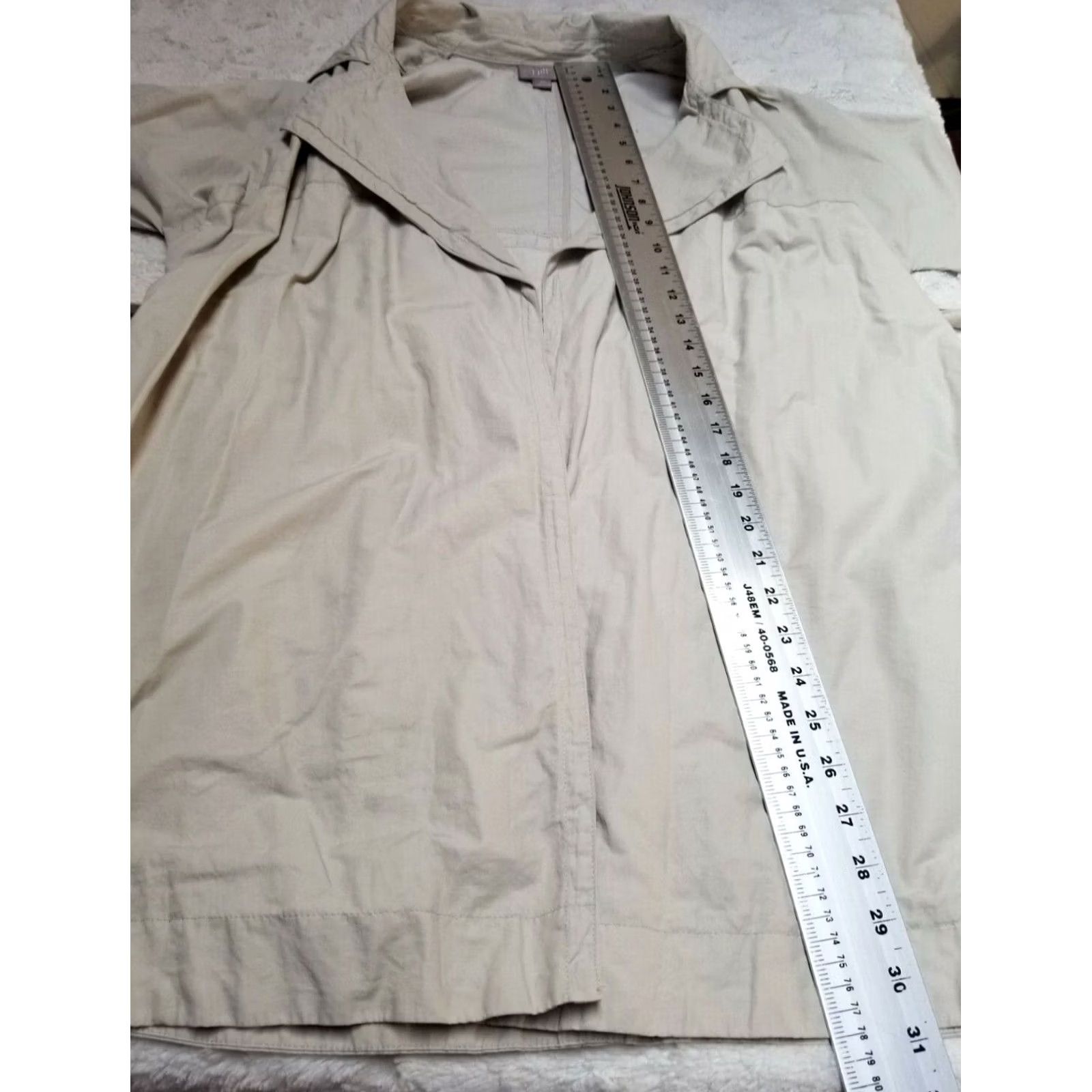 J. Jill J.Jill Womens Metallic Blend Belted Jacket Trench Coat Beige XS Petite Size XS / US 0-2 / IT 36-38 - 5 Thumbnail
