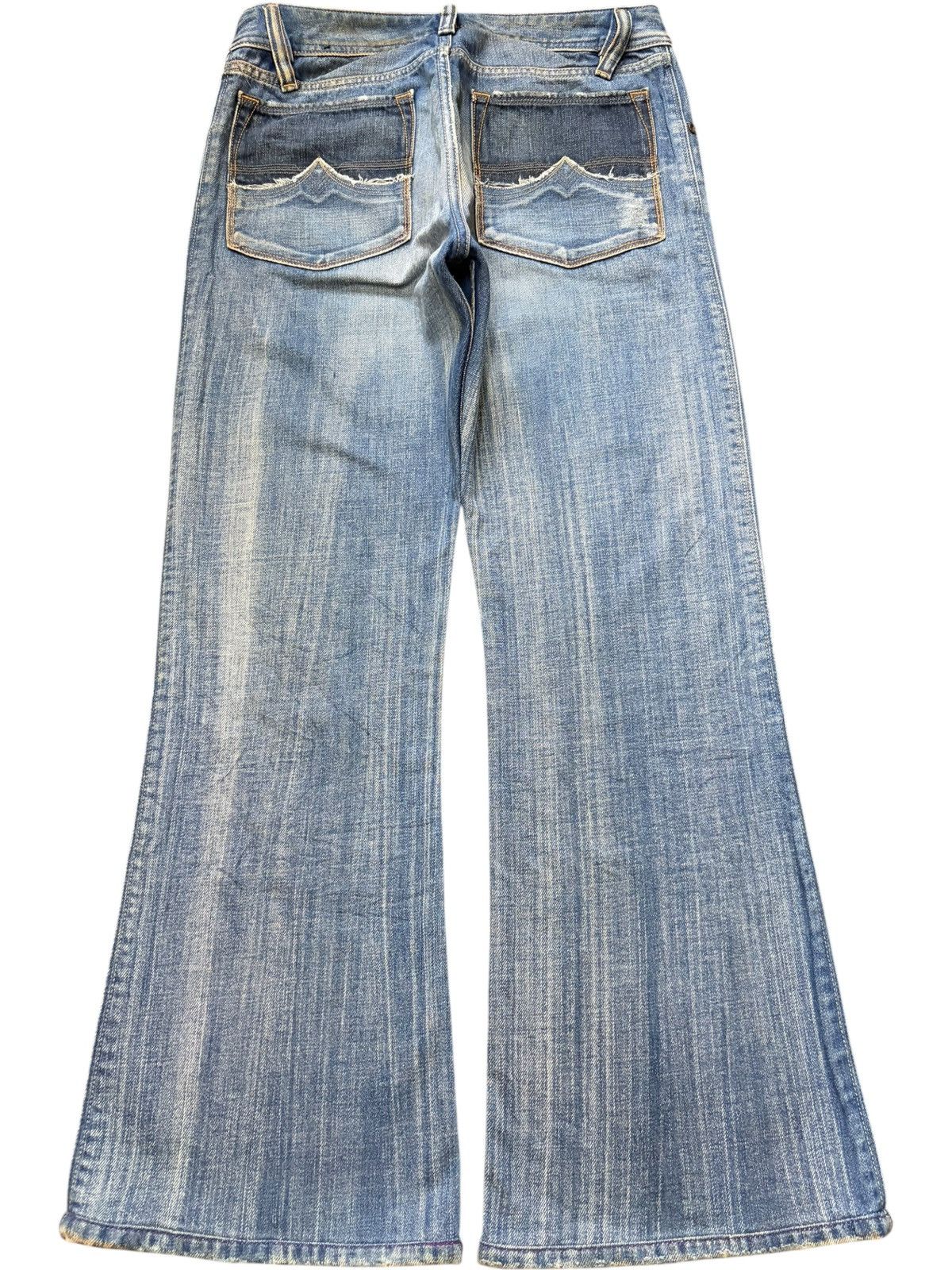 パンツ DIESEL - distressed hem flare pants Vintage Italy Diesel Faded Wash Distress Flare Jeans